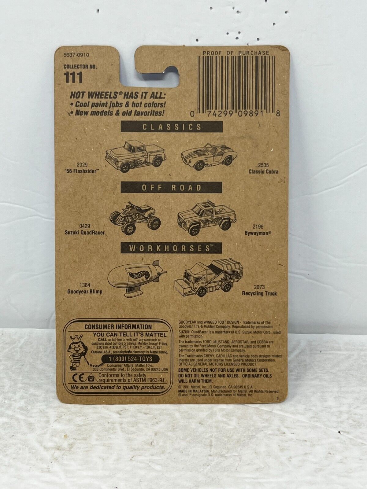 Hot Wheels 1991 Street Beast #111 1:64 Diecast
