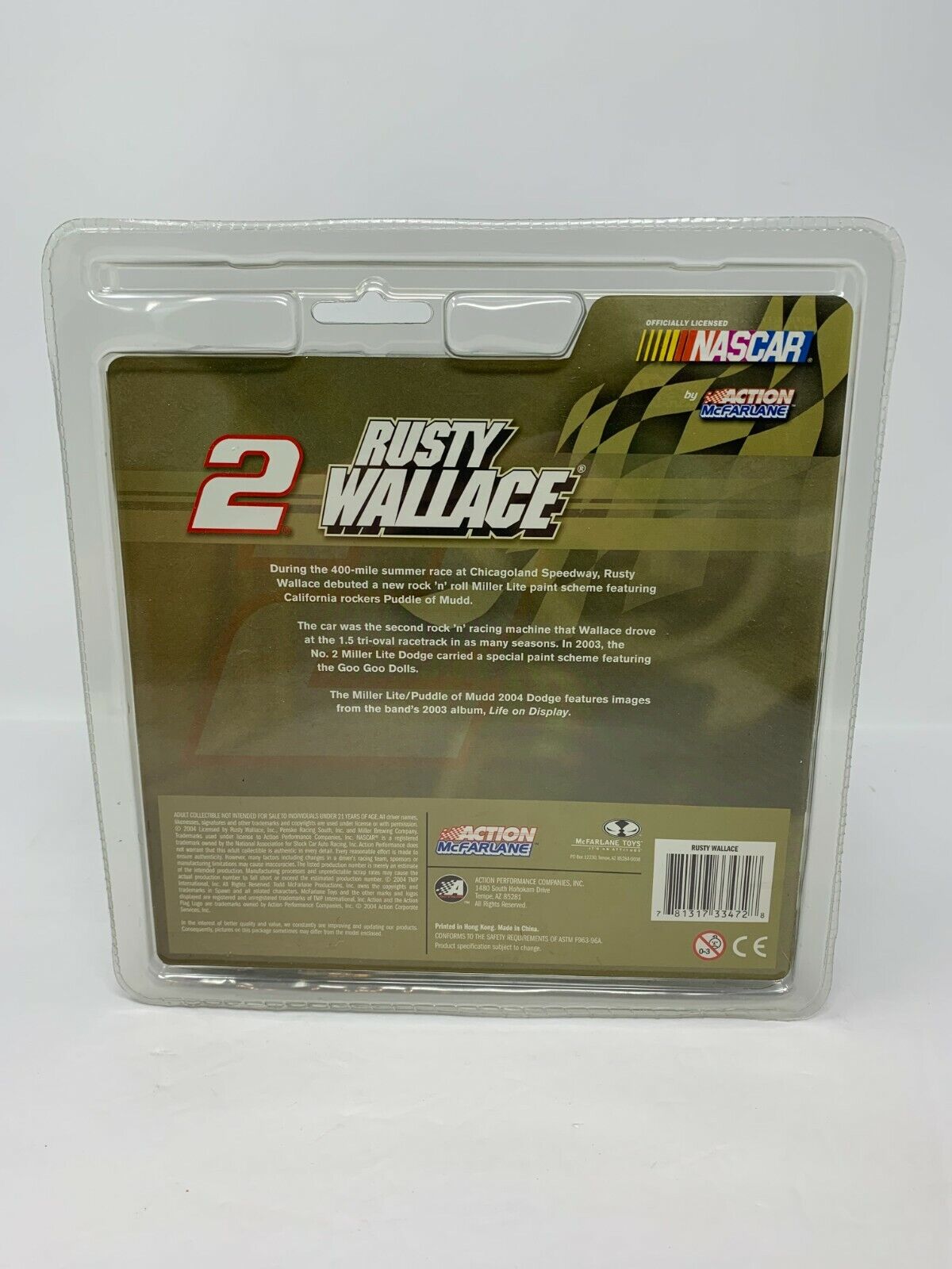 McFarlane Nascar #2 Rusty Wallace Series 4 Miller Lite Action Figurine