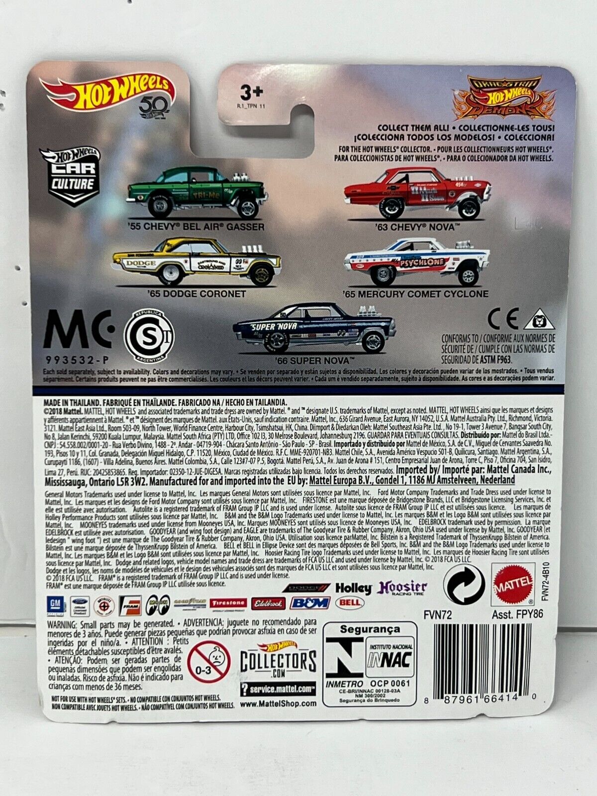 Hot Wheels Drag Strip Demons '65 Dodge Coronet Real Riders Car Culture 1:64 Diecast