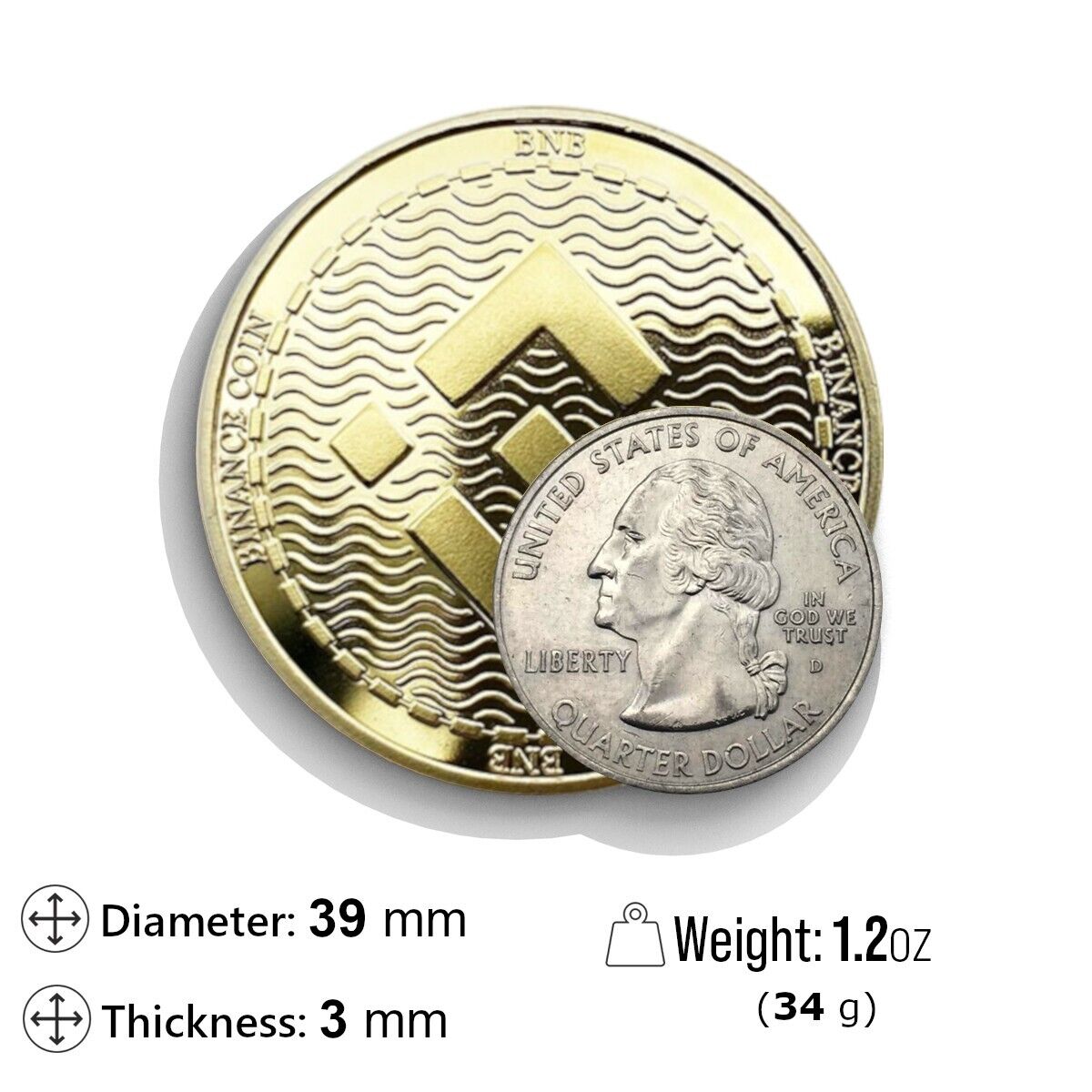 Polkadot | DOT Physical Crypto Coin Novelty Souvenir Token Gold Color