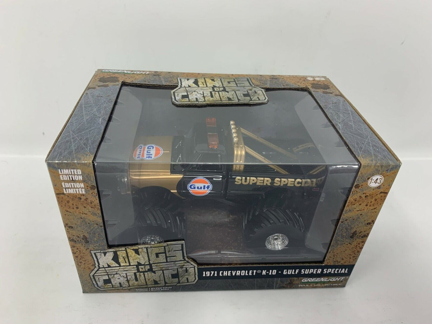 Greenlight Kings of Crunch 1971 Chevrolet K-10 Gulf Super Special 1:43 Diecast