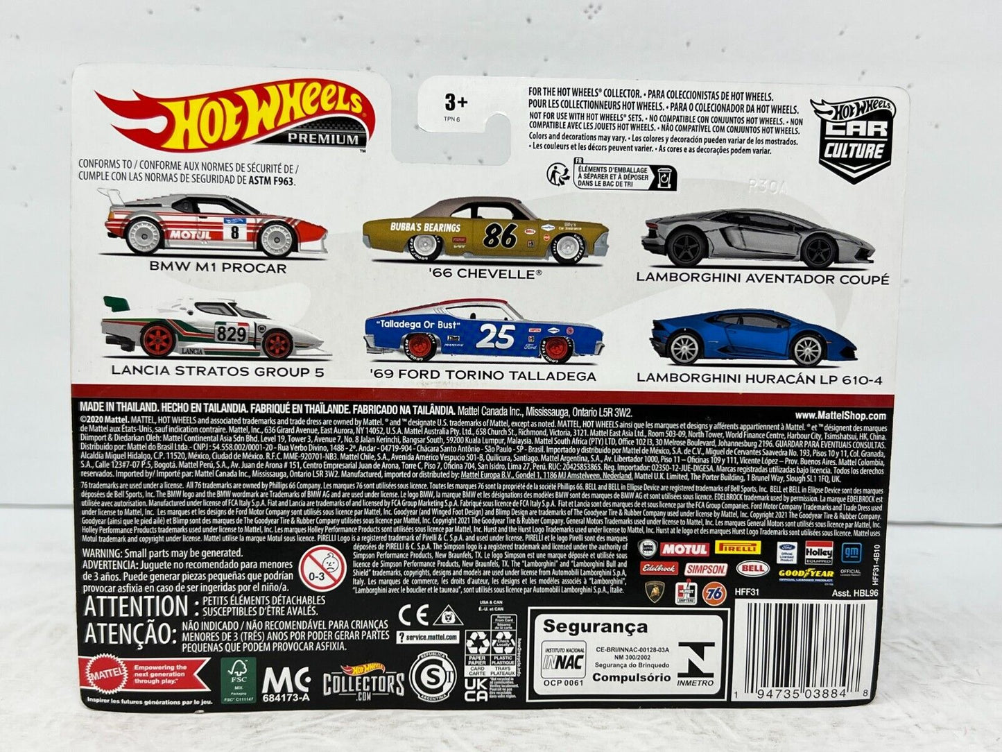 Hot Wheels Premium Car Culture '69 Ford Torino Talladega & '66 Chevelle 1:64 Diecast
