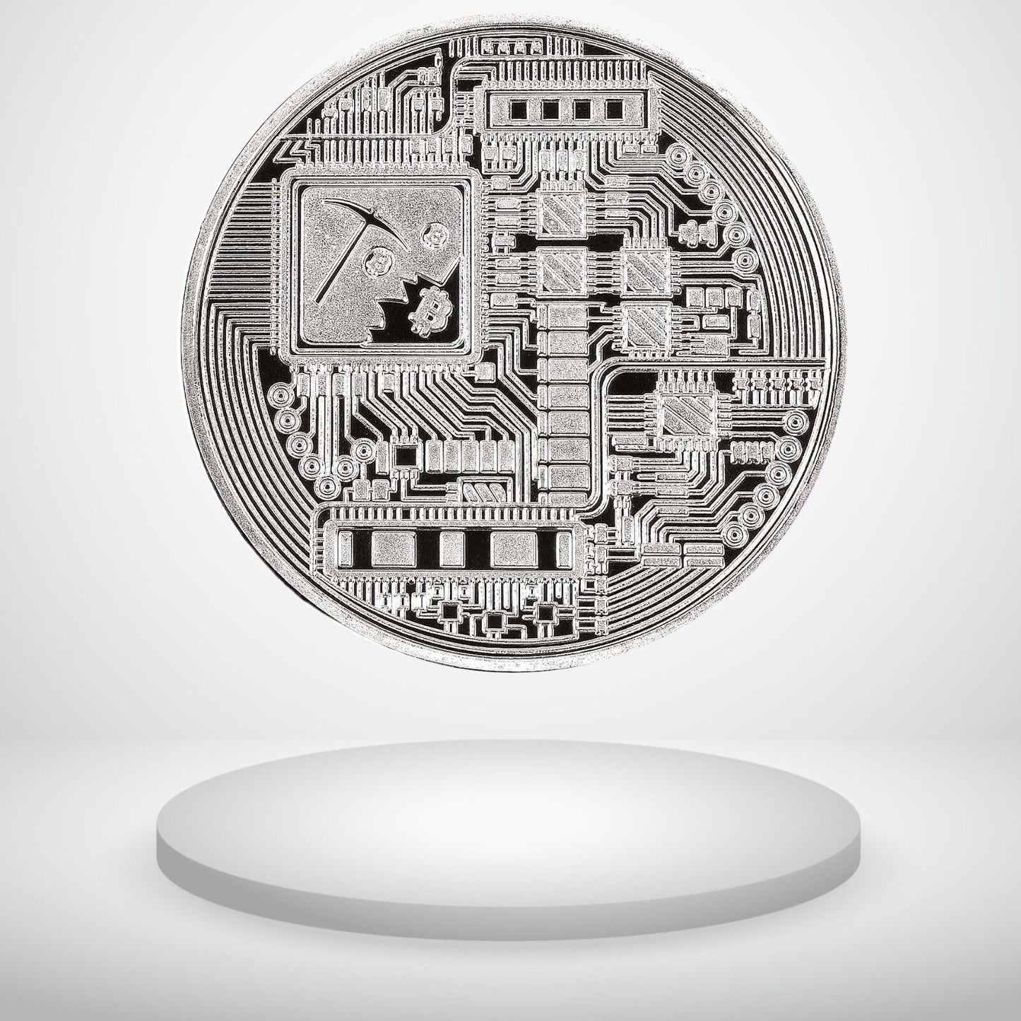 Bitcoin | BTC Physical Crypto Coin Novelty Souvenir Token Silver Color