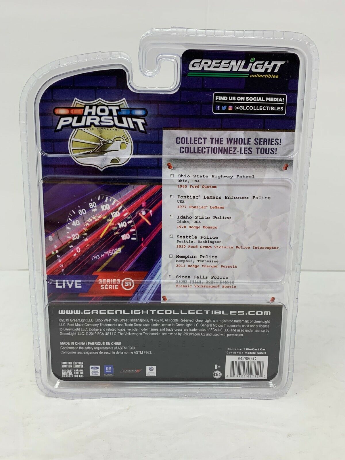 Greenlight Hot Pursuit Idaho State Police 1978 Dodge Monaco 1:64 Diecast