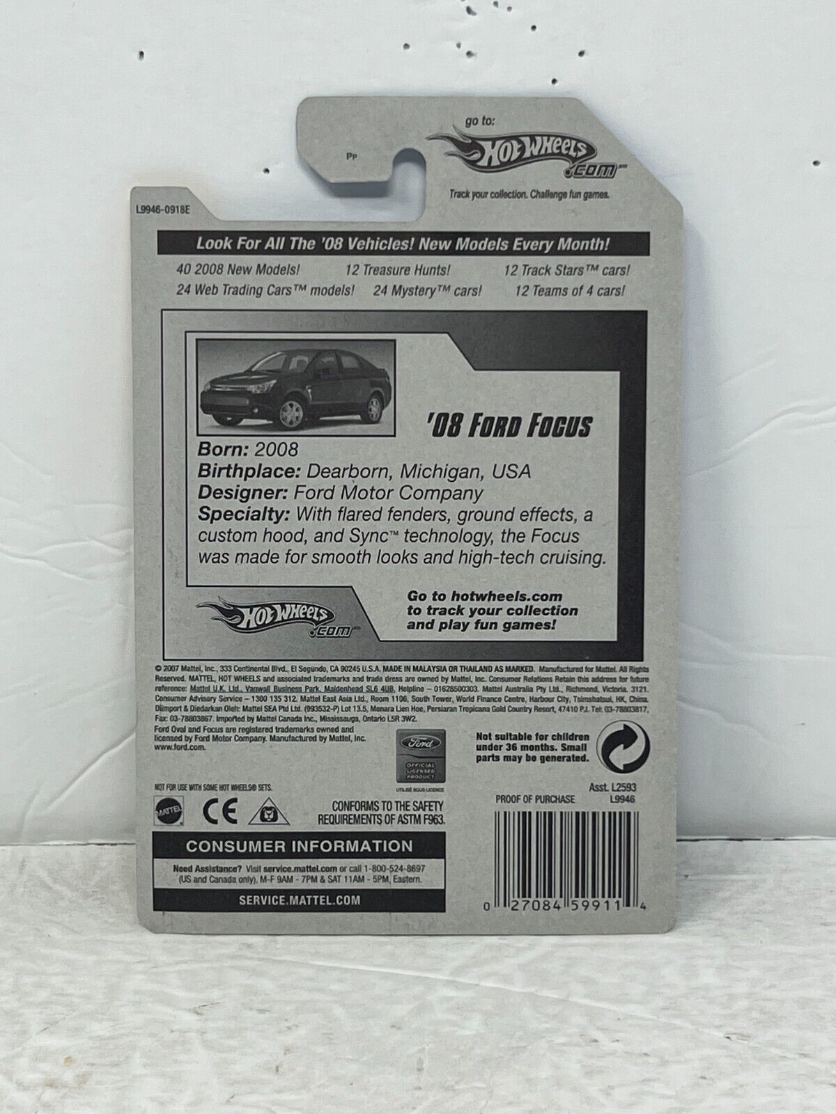 Hot Wheels 2008 New Models '08 Ford Focus Rally Car 1:64 Diecast 2008 Factory Sealed