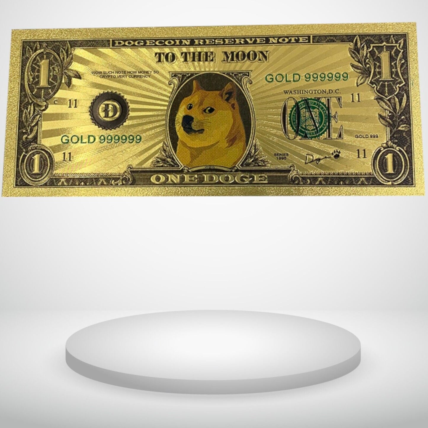 Dogecoin | DOGE Physical Bank Note Crypto Novelty Souvenir One Doge Dollar