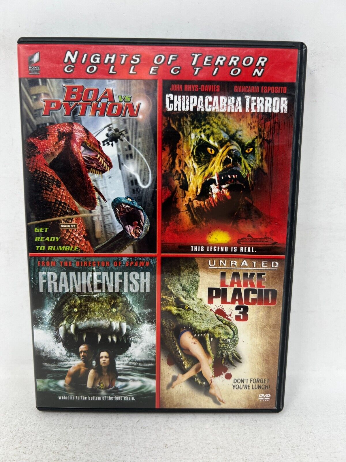 Nights of Terror Collection (DVD, 2011) Boa vs. Python Frankenfish Lake Placid 3