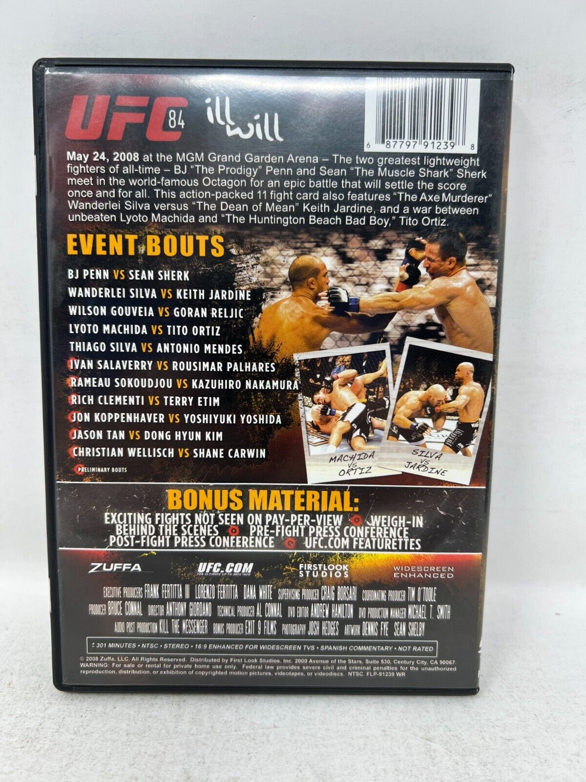 UFC 84: Ill Will BJ Penn vs. Sean Sherk (DVD, 2008) Good Condition!!!