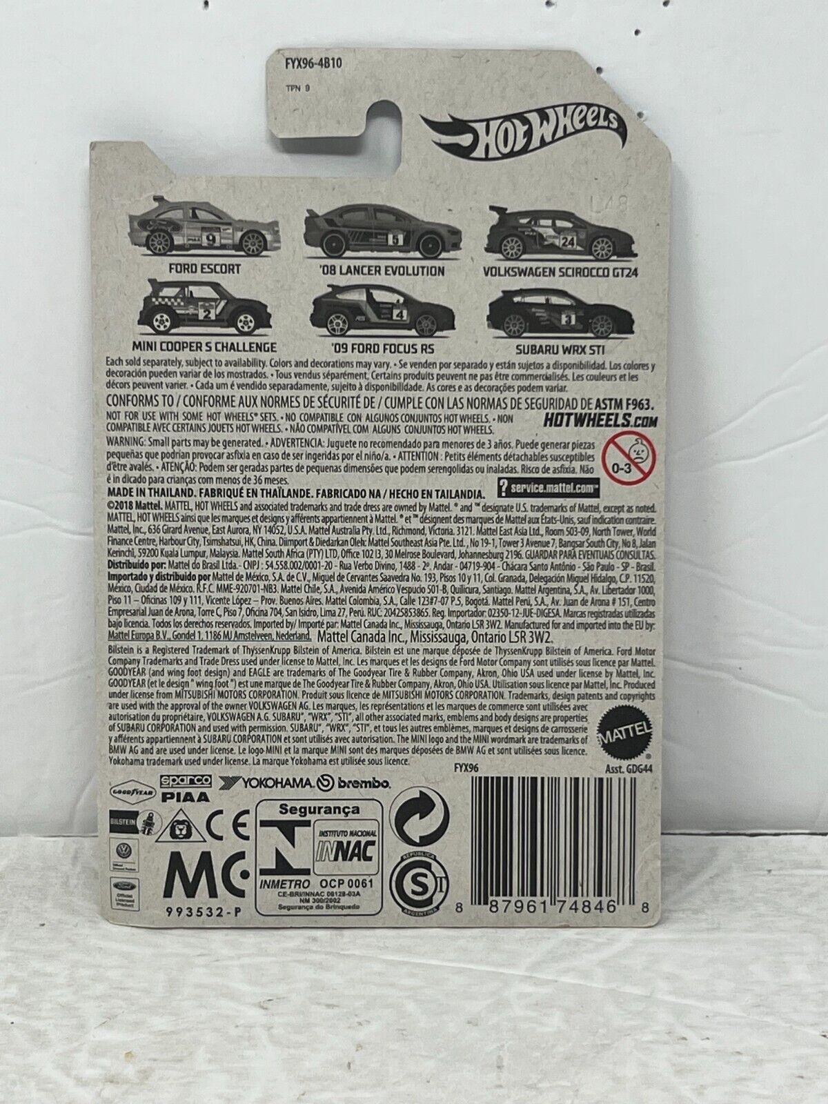 Hot Wheels Rally Ford Escort Rally Car 1:64 Diecast