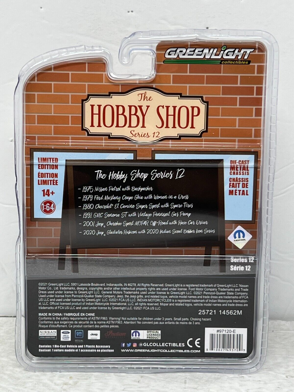 Greenlight The Hobby Shop 2001 Jeep Cherokee Sport MOPAR Off-Road 1:64 Diecast