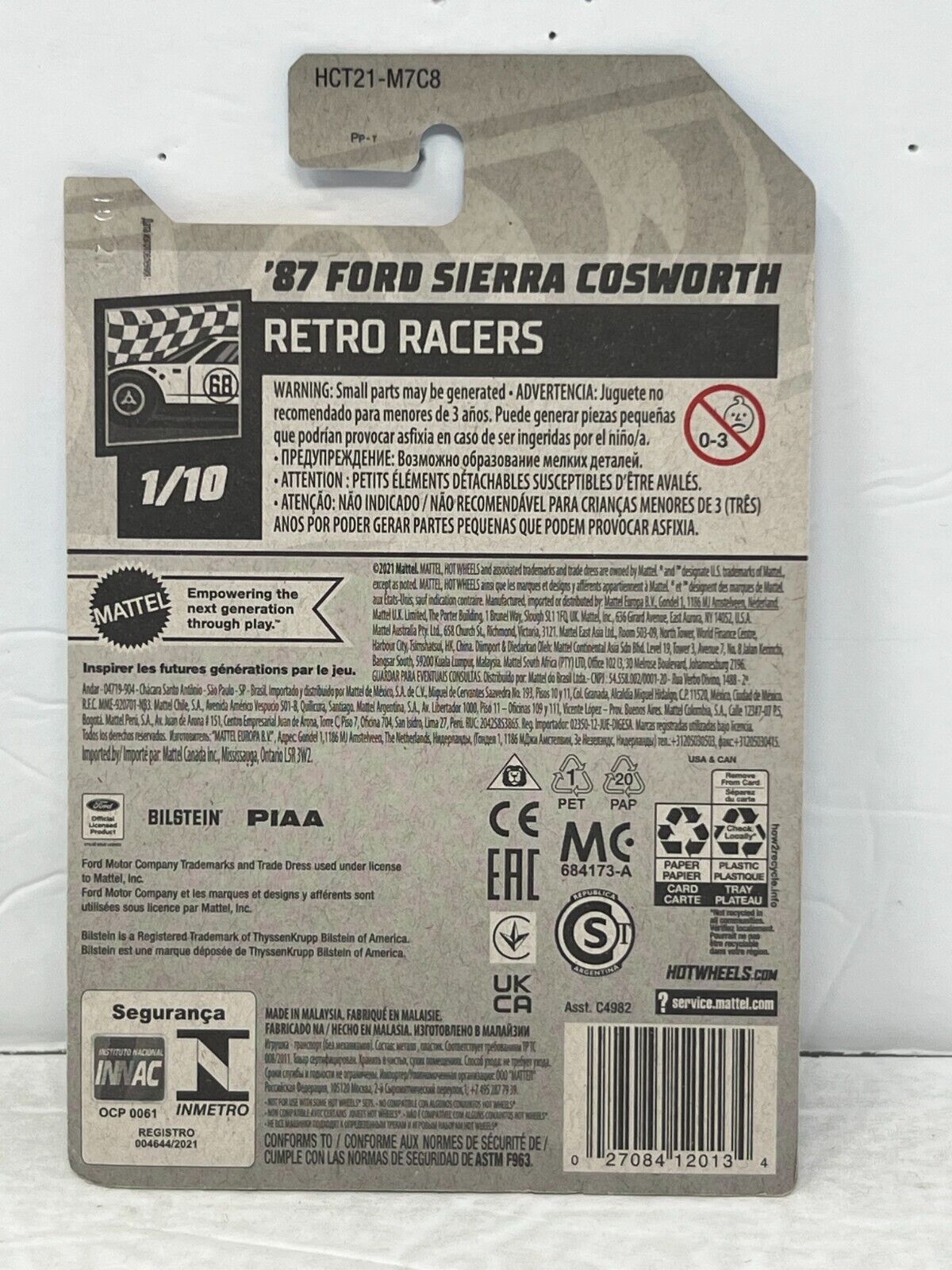 Hot Wheels Retro Racers '87 Ford Sierra Cosworth Rally Car 1:64 Diecast Black