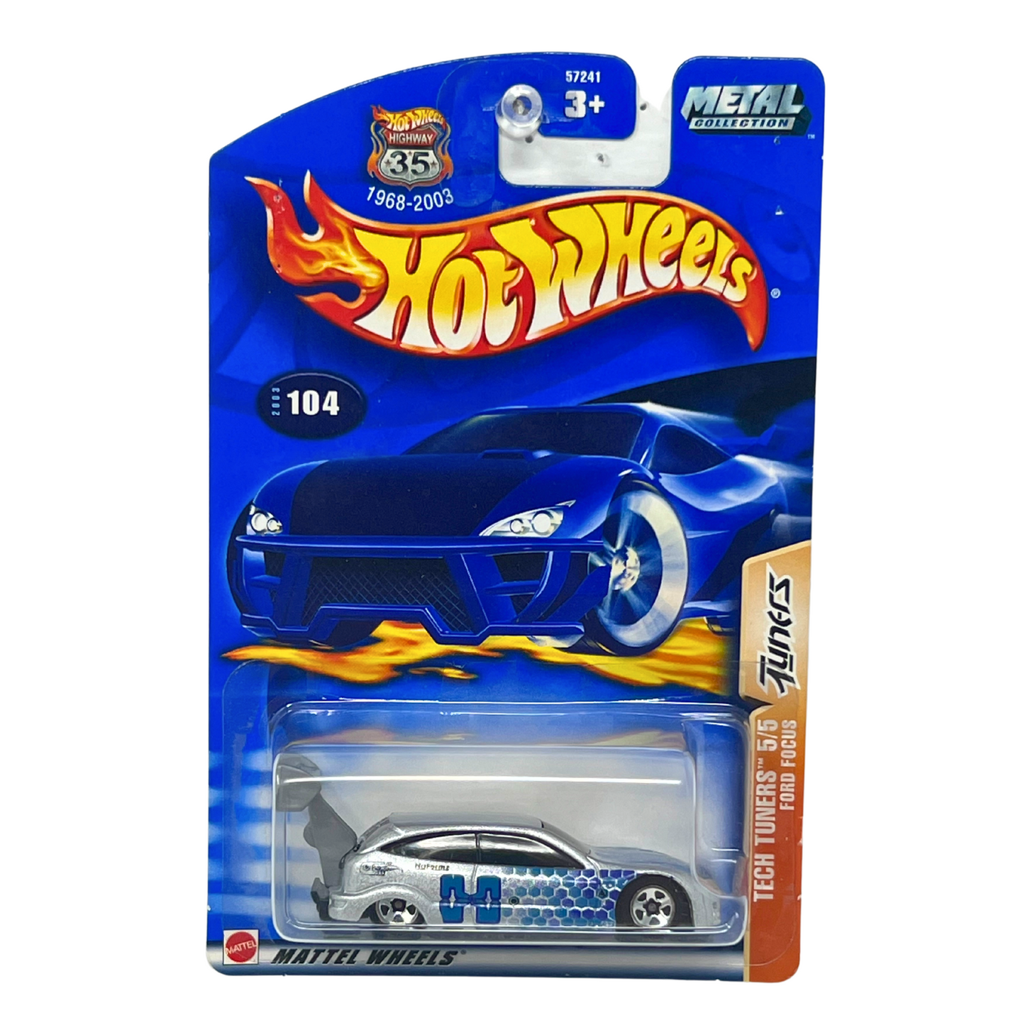 Hot Wheels Tech Tuners Ford Focus 2003 No. 104 Rally Car 1:64 Diecast