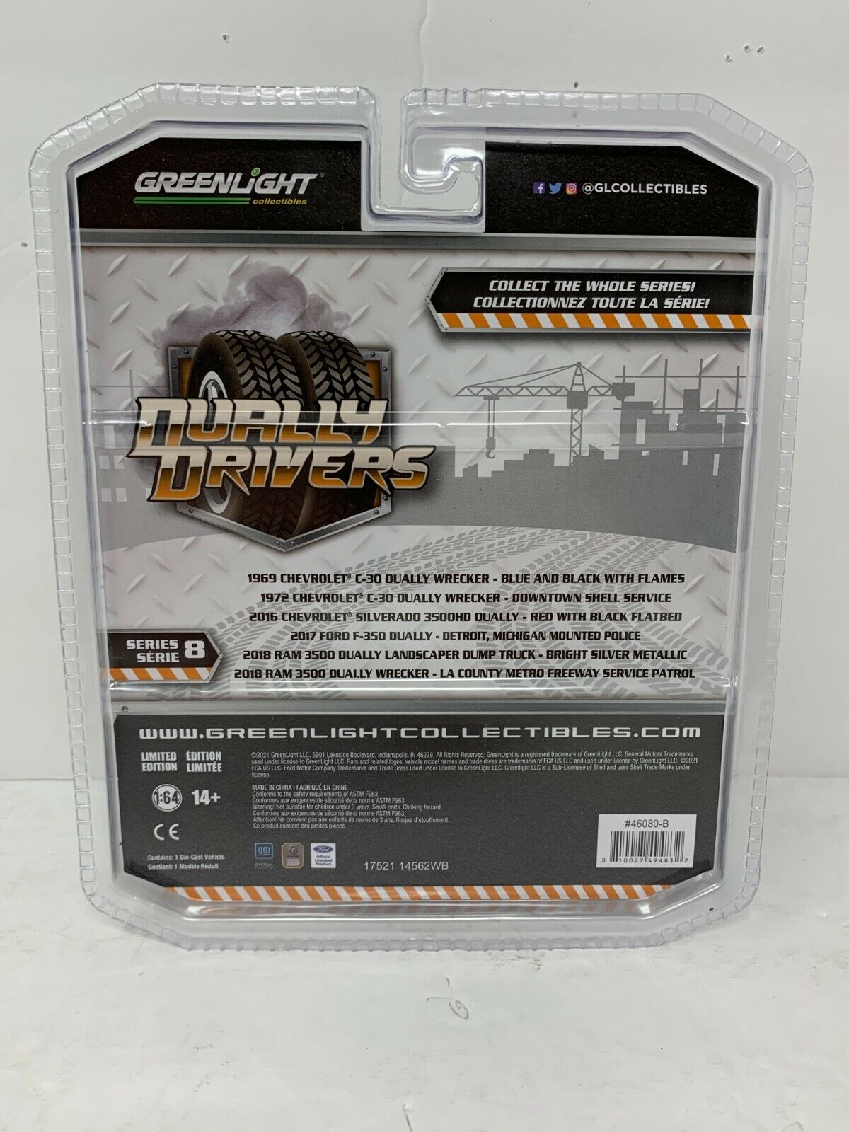 Greenlight Dually Drivers 1972 Chevrolet C-30 Dually Wrecker 1:64 Diecast