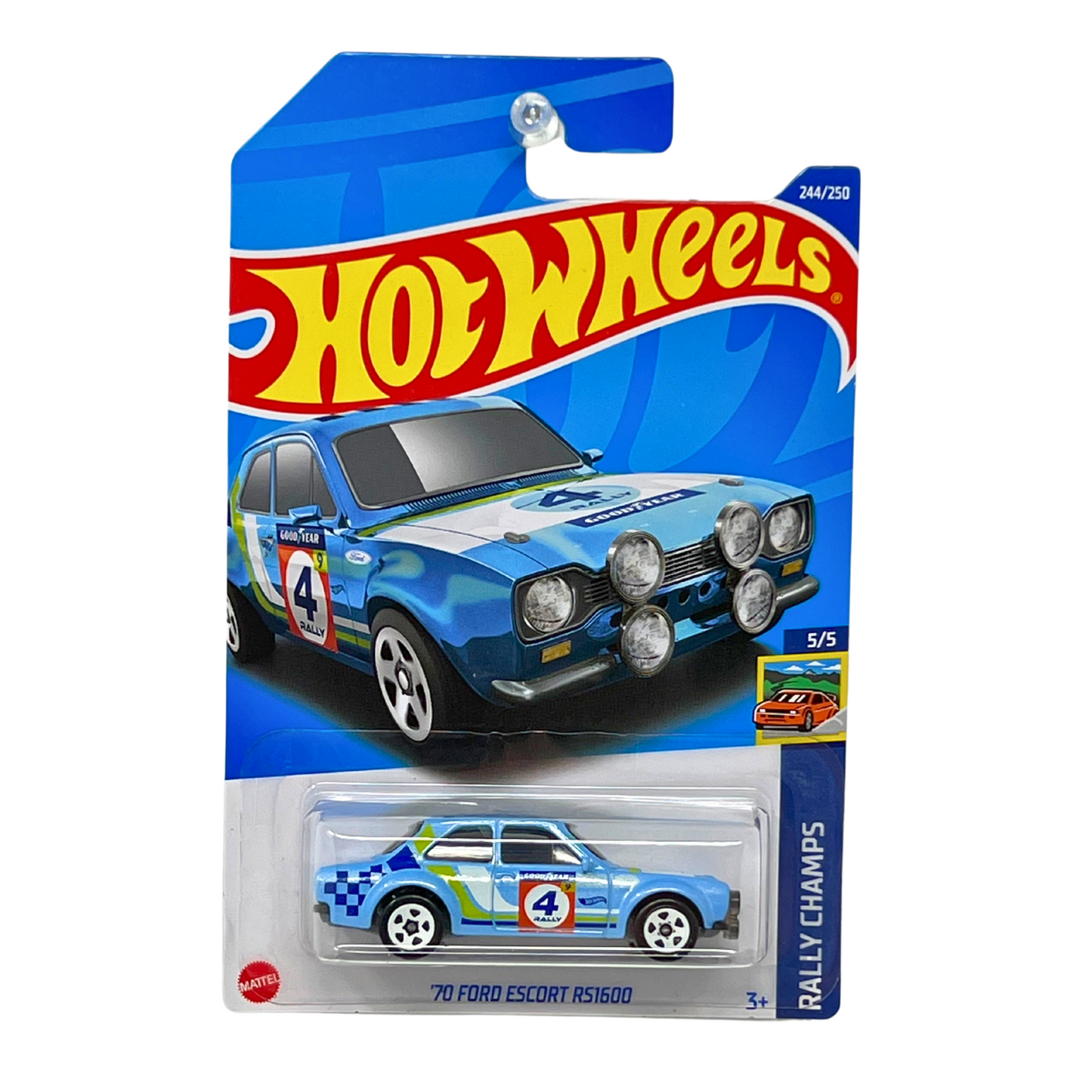 Hot Wheels Rally Champs '70 Ford Escort RS1600 Rally Car 1:64 Diecast