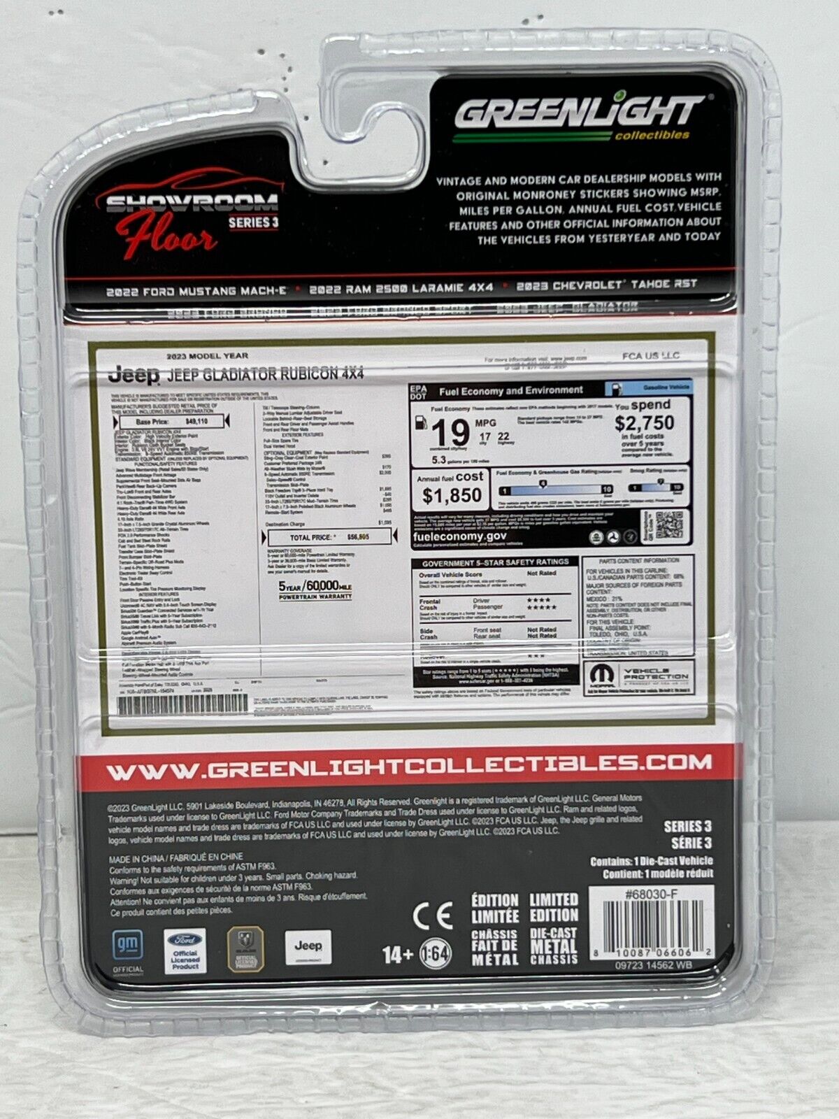 Greenlight Showroom Floor 2023 Jeep Gladiator 1:64 Diecast