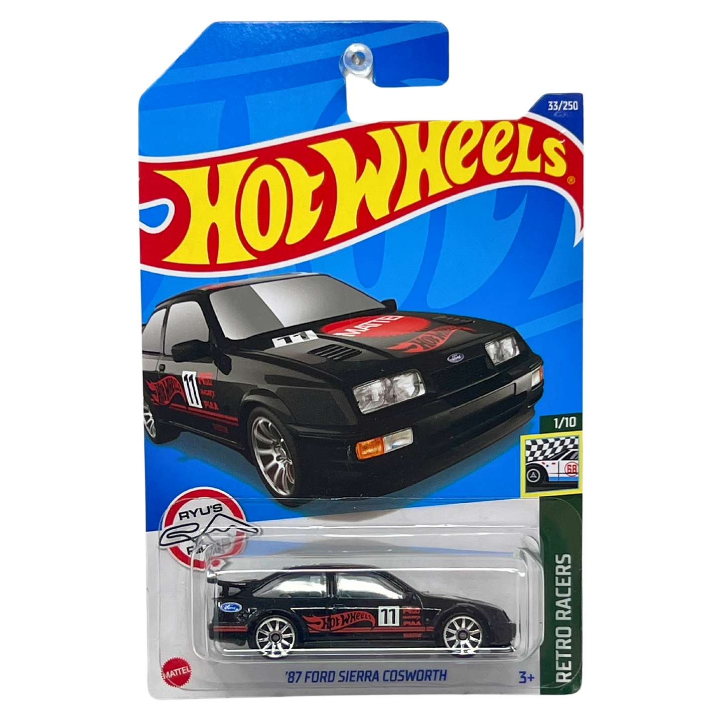 Hot Wheels Retro Racers '87 Ford Sierra Cosworth Rally Car 1:64 Diecast Black