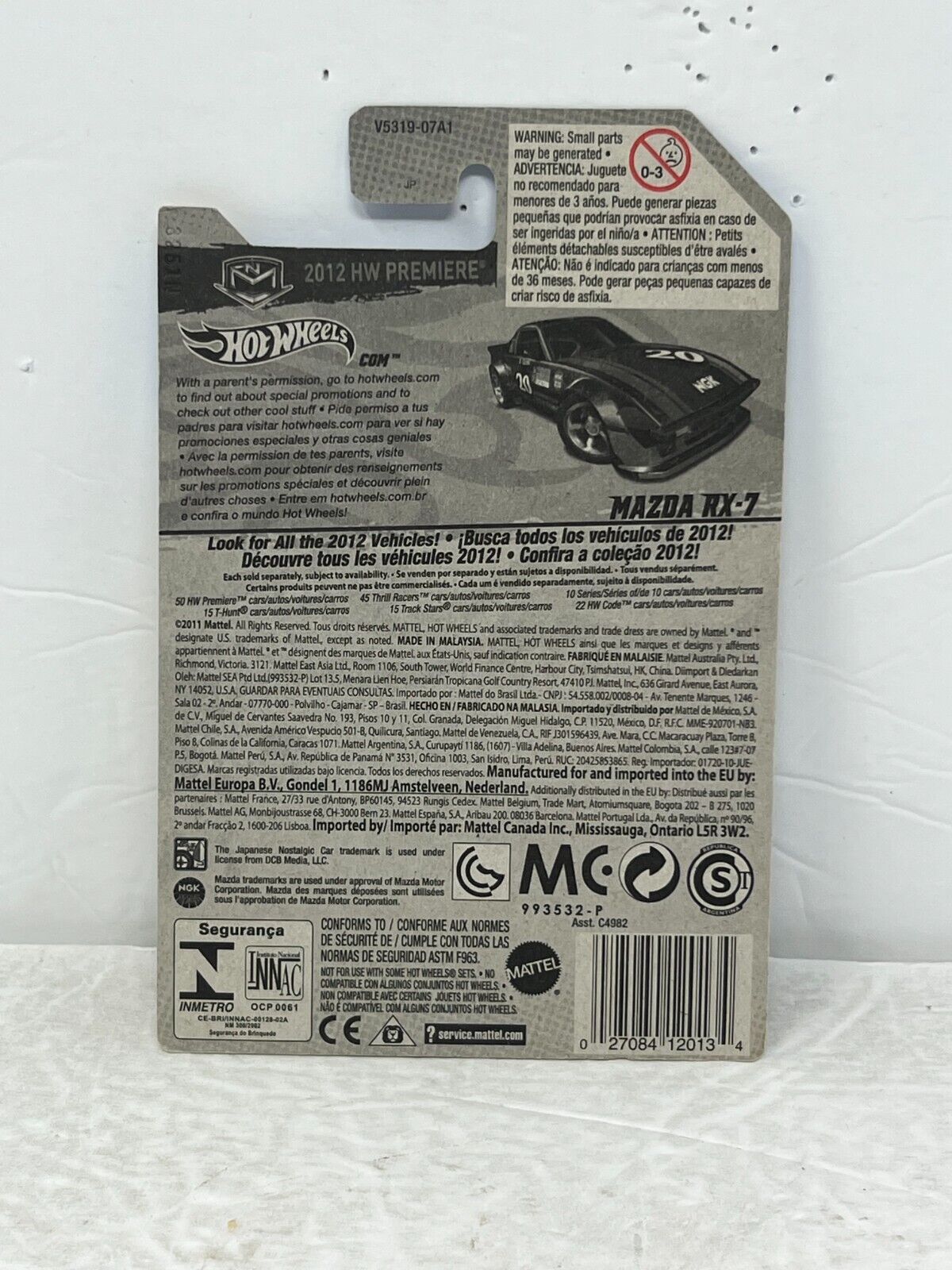 Hot Wheels 2012 HW Premiere Mazda RX-7 JDM 1:64 Diecast