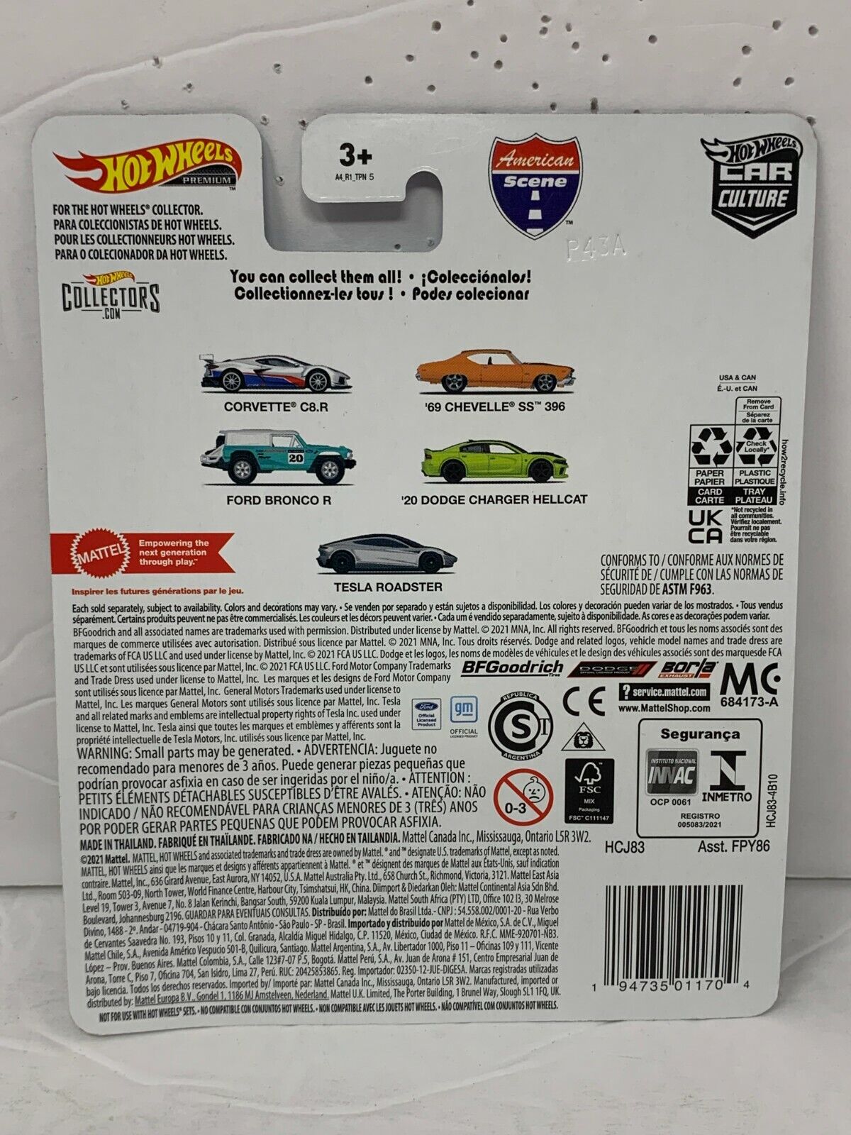 Hot Wheels Premium American Scene '69 Chevelle SS 396 1:64 Diecast