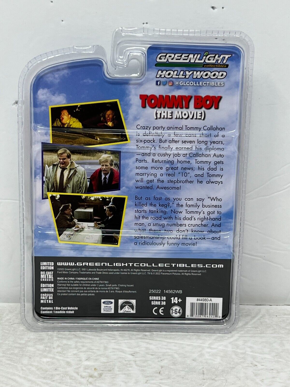Greenlight Hollywood Tommy Boy 1986 Ford Taurus GREEN MACHINE 1:64 Diecast