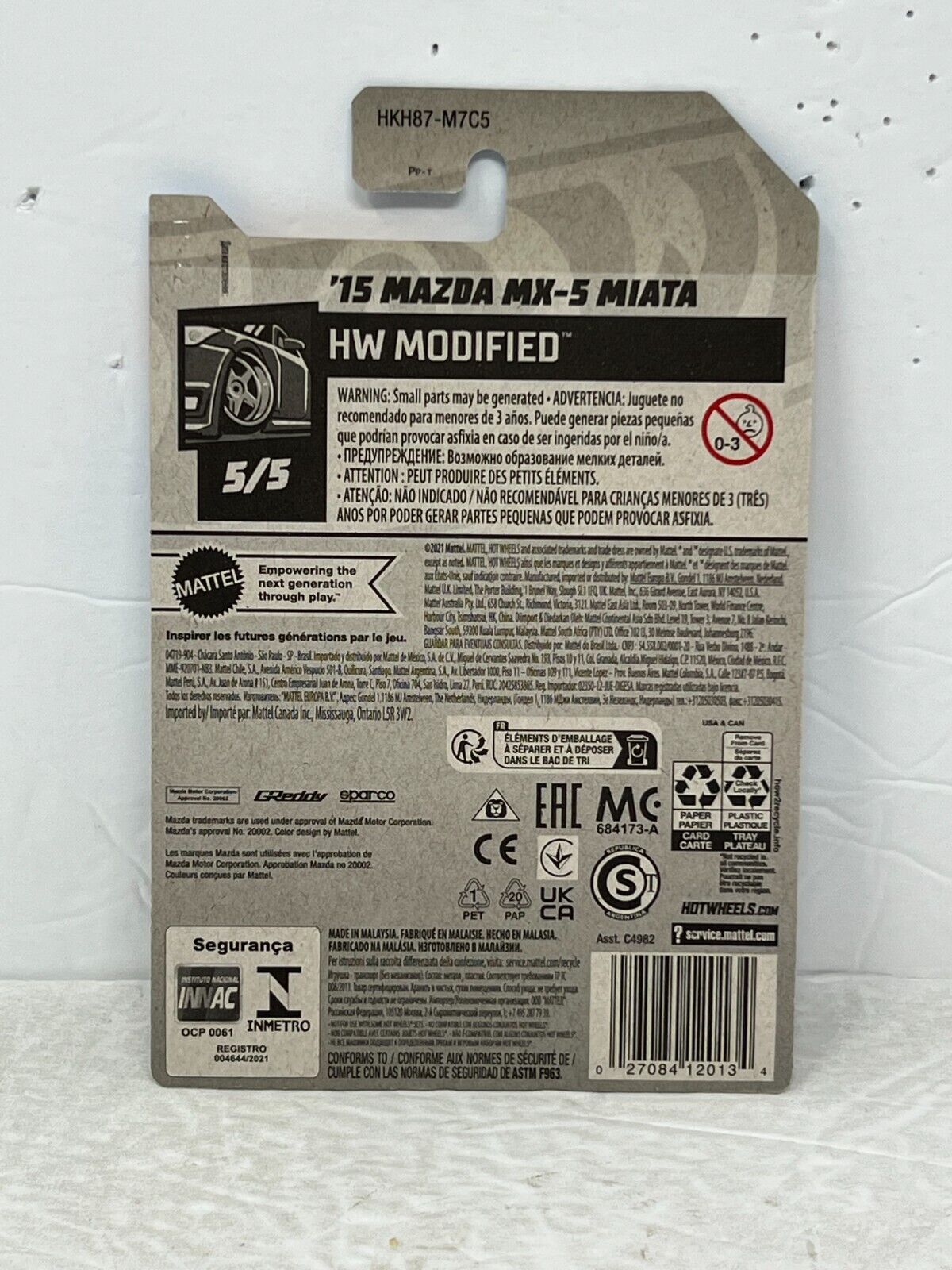 Hot Wheels HW Modified 2015 Mazda MX-5 Miata JDM 1:64 Diecast