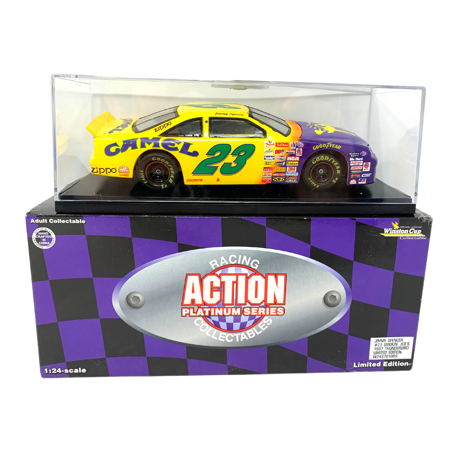 Action Nascar #23 Jimmy Spencer Smokin' Joes 1997 Ford Thunderbird 1:24 Diecast