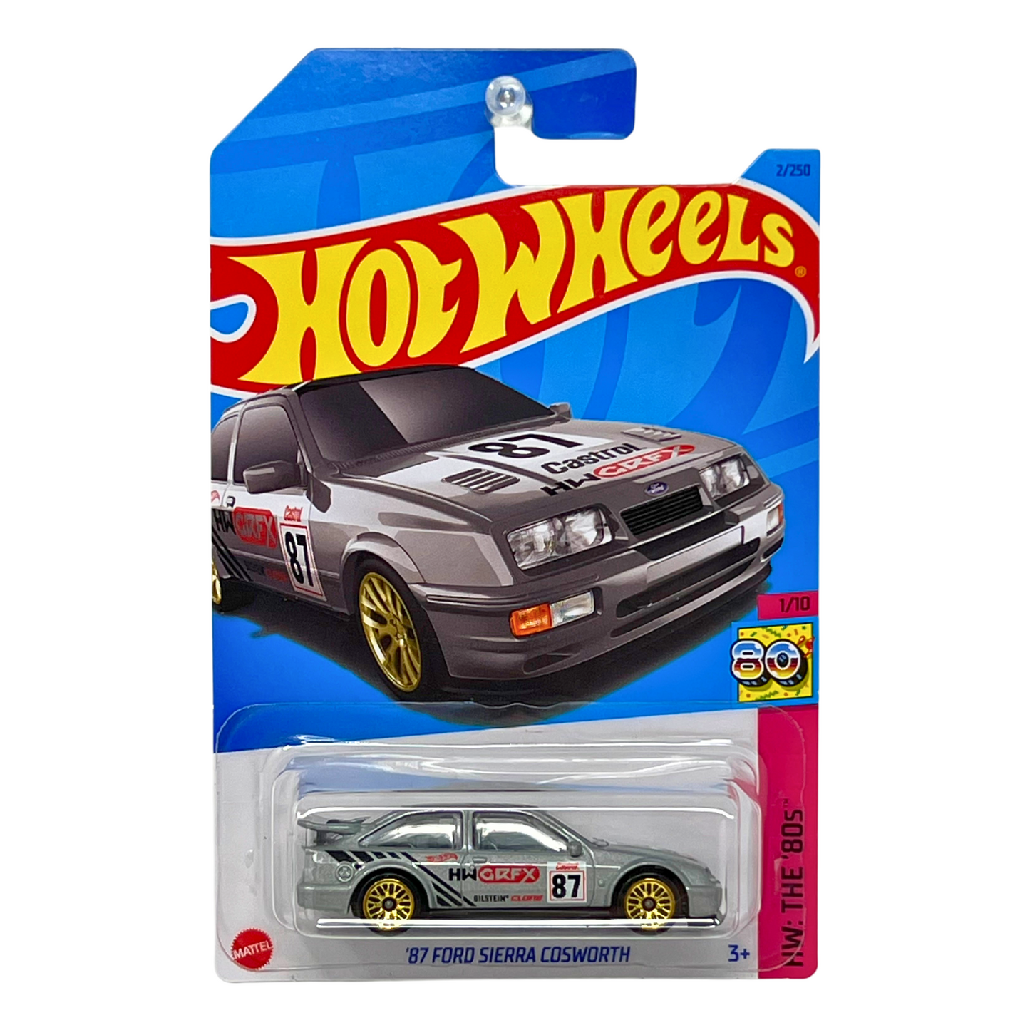 Hot Wheels HW The 80s '87 Ford Sierra Cosworth Rally Car 1:64 Diecast Gray