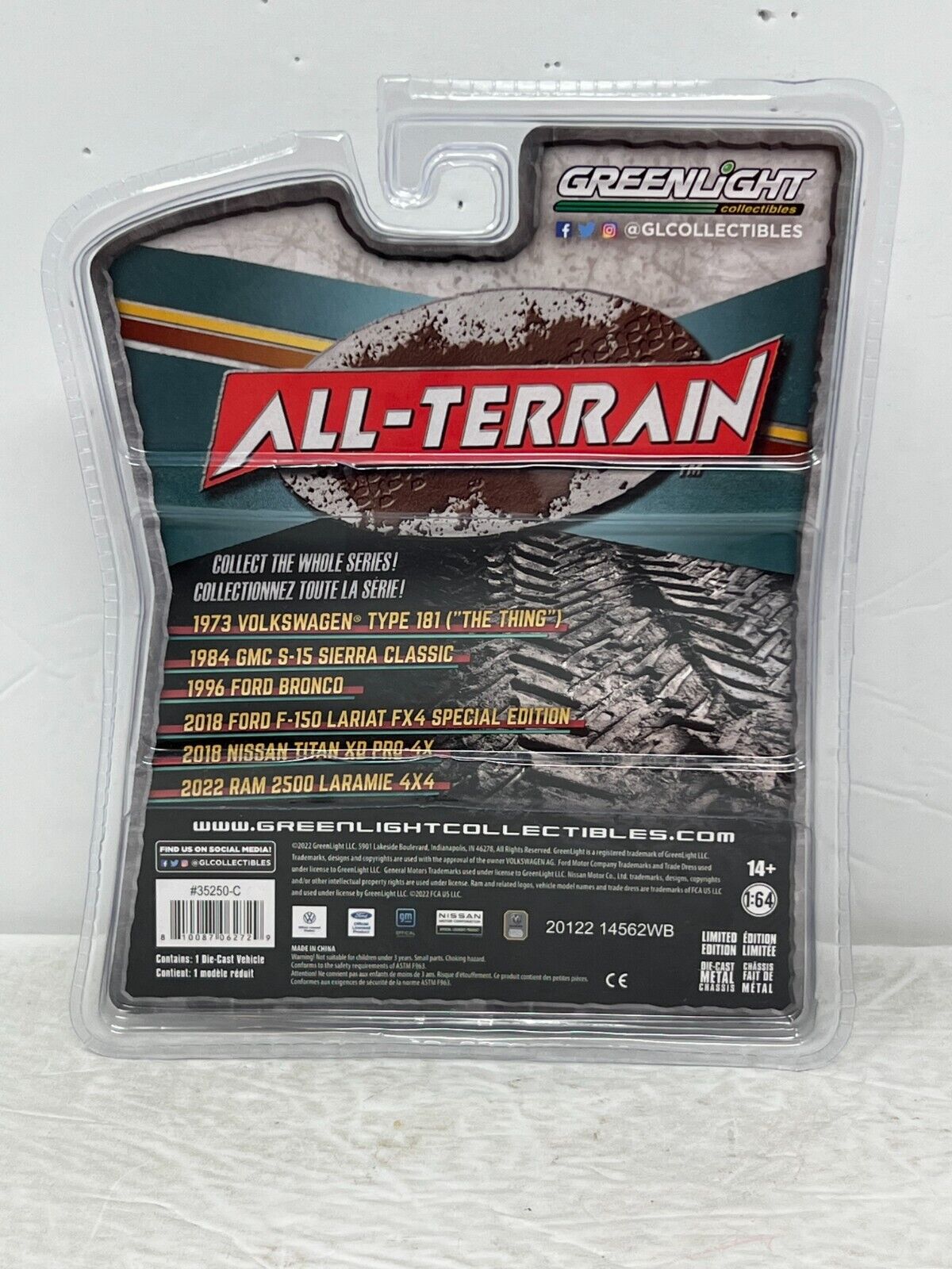 Greenlight All-Terrain 1996 Ford Bronco Green Machine 1:64 Diecast