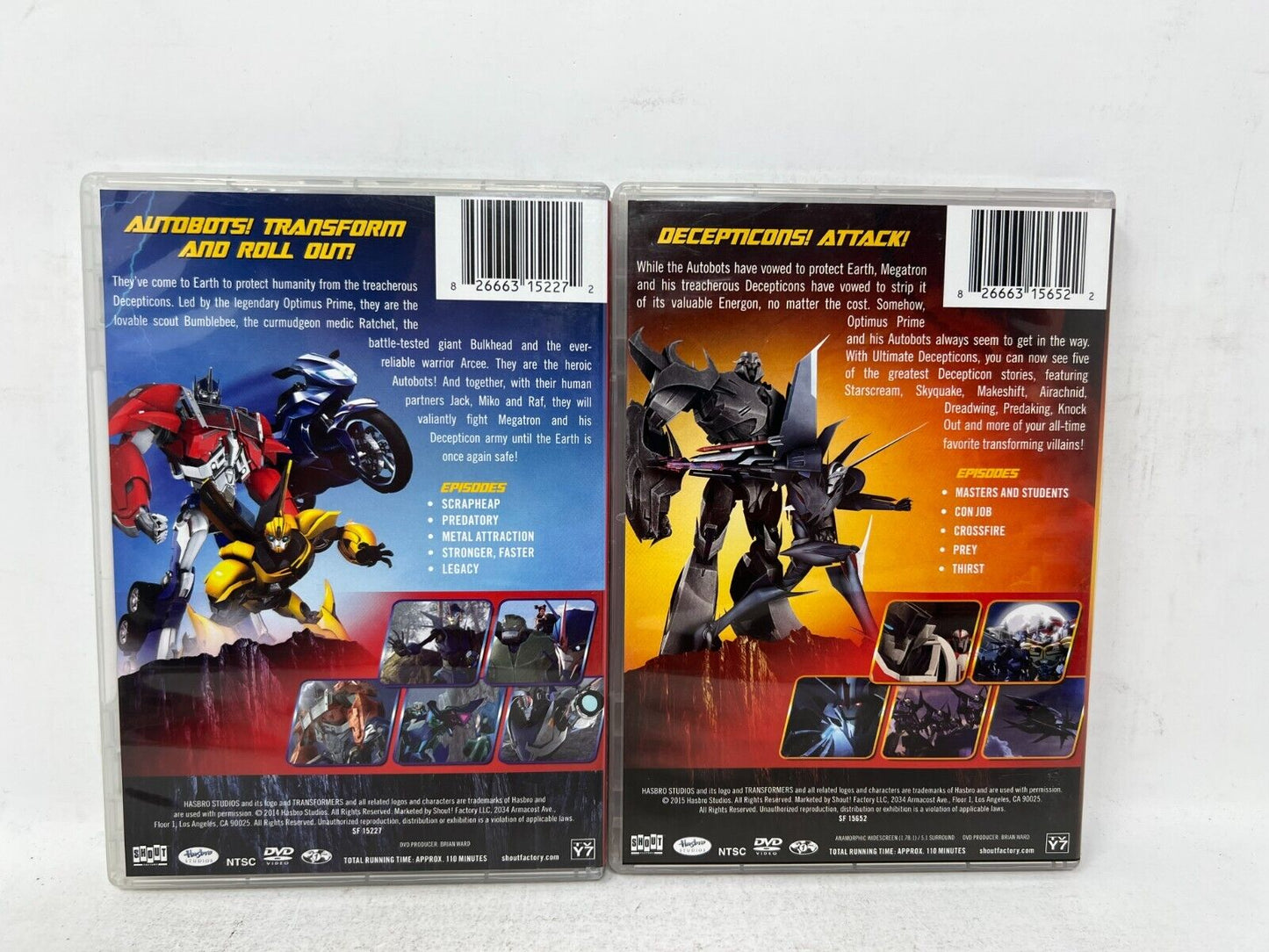 Lot of 2 Transformers Prime DVDs Ultimate Autobots & Decepticons Kids Cartoon