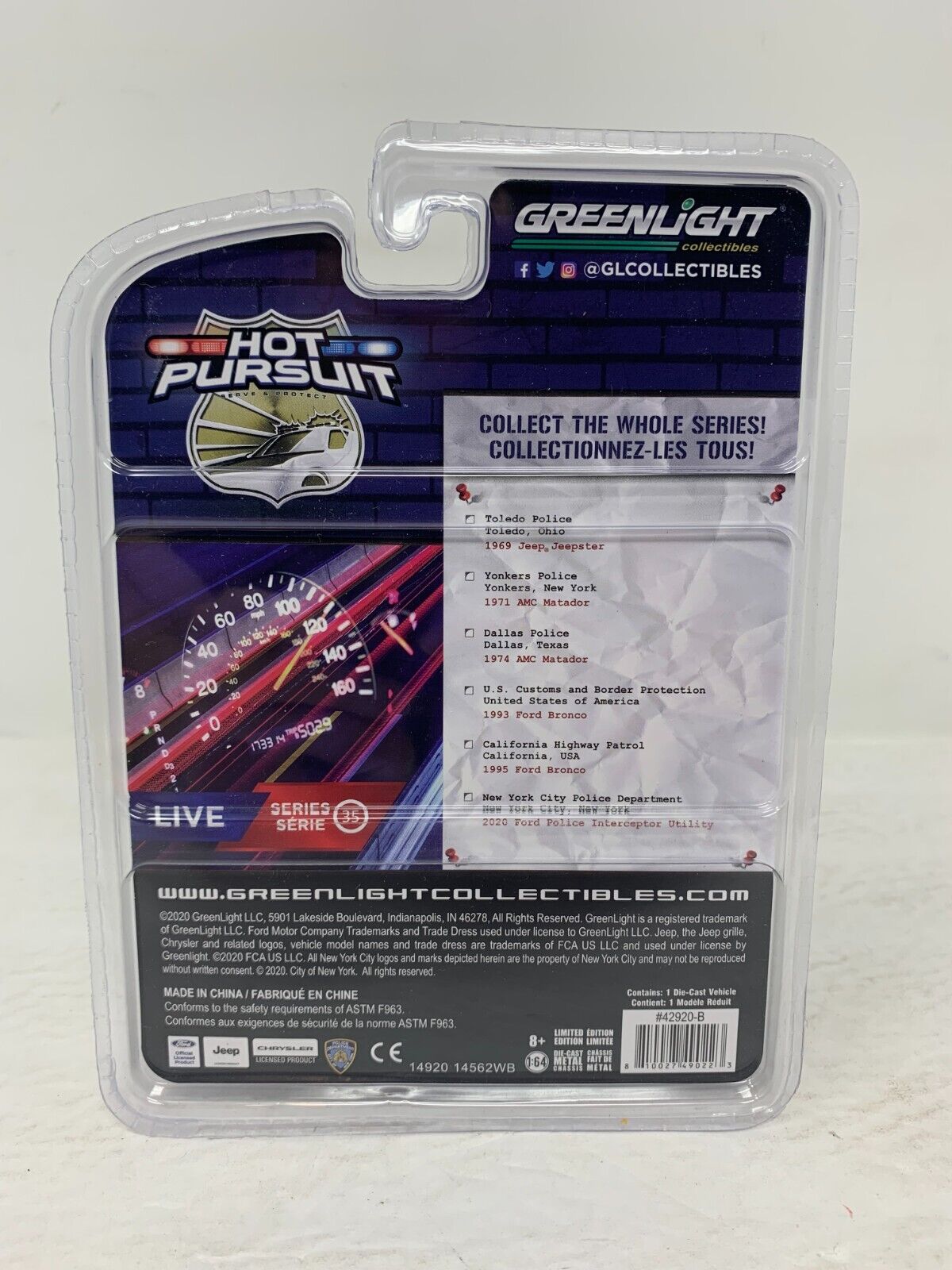 Greenlight Hot Pursuit Series 35 1971 AMC Matador 1:64 Diecast