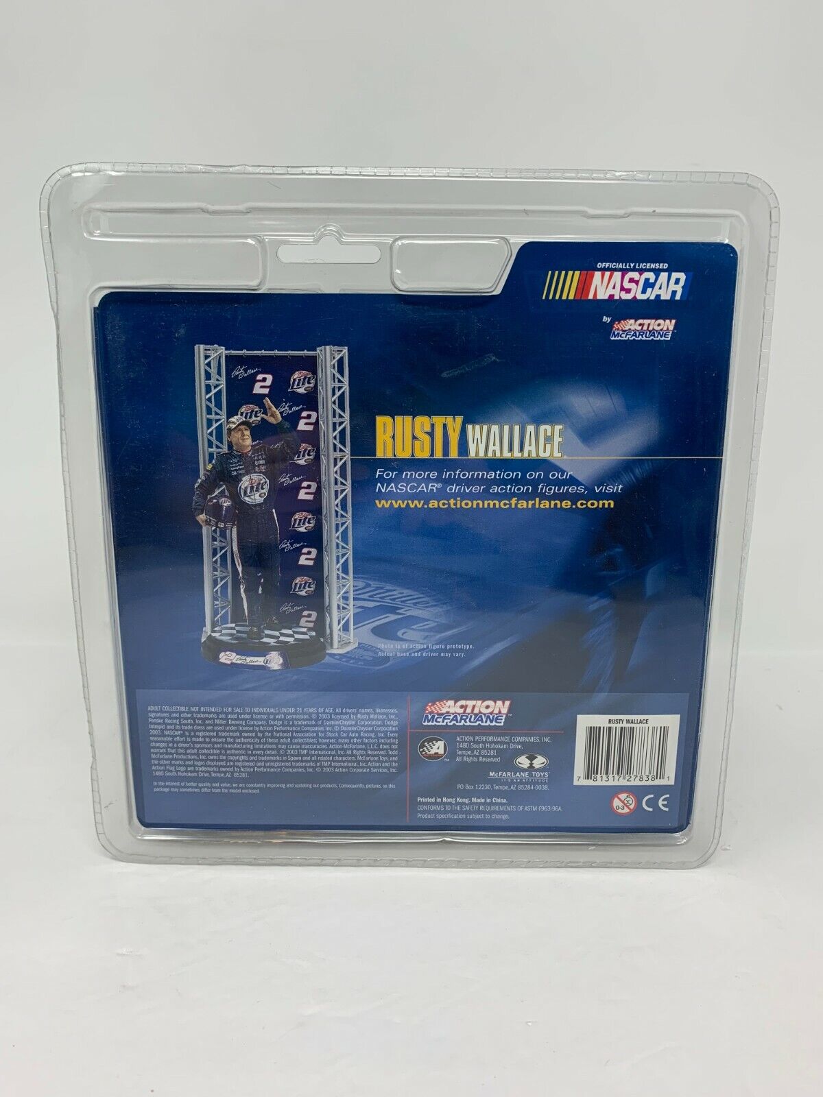 McFarlane Nascar #2 Rusty Wallace Series Miller Lite 2003 Action Figurine
