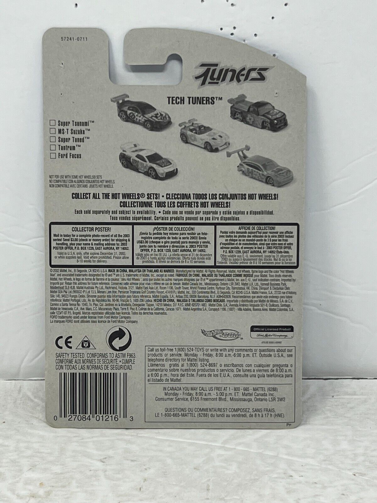 Hot Wheels Tech Tuners Ford Focus 2003 No. 104 Rally Car 1:64 Diecast