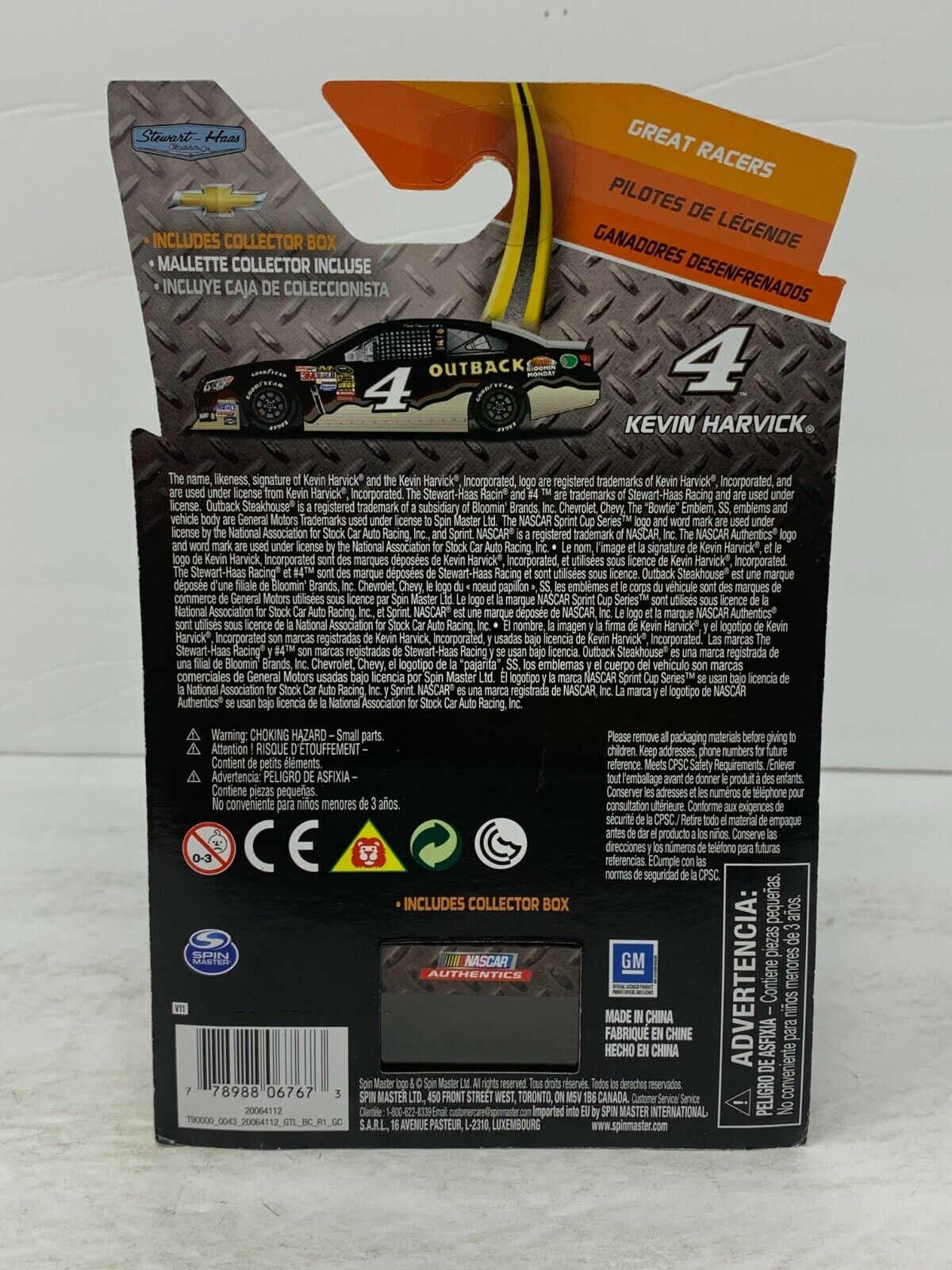 Spin Master Nascar Authentics #4 Outback Kevin Harvick 1:64 Diecast