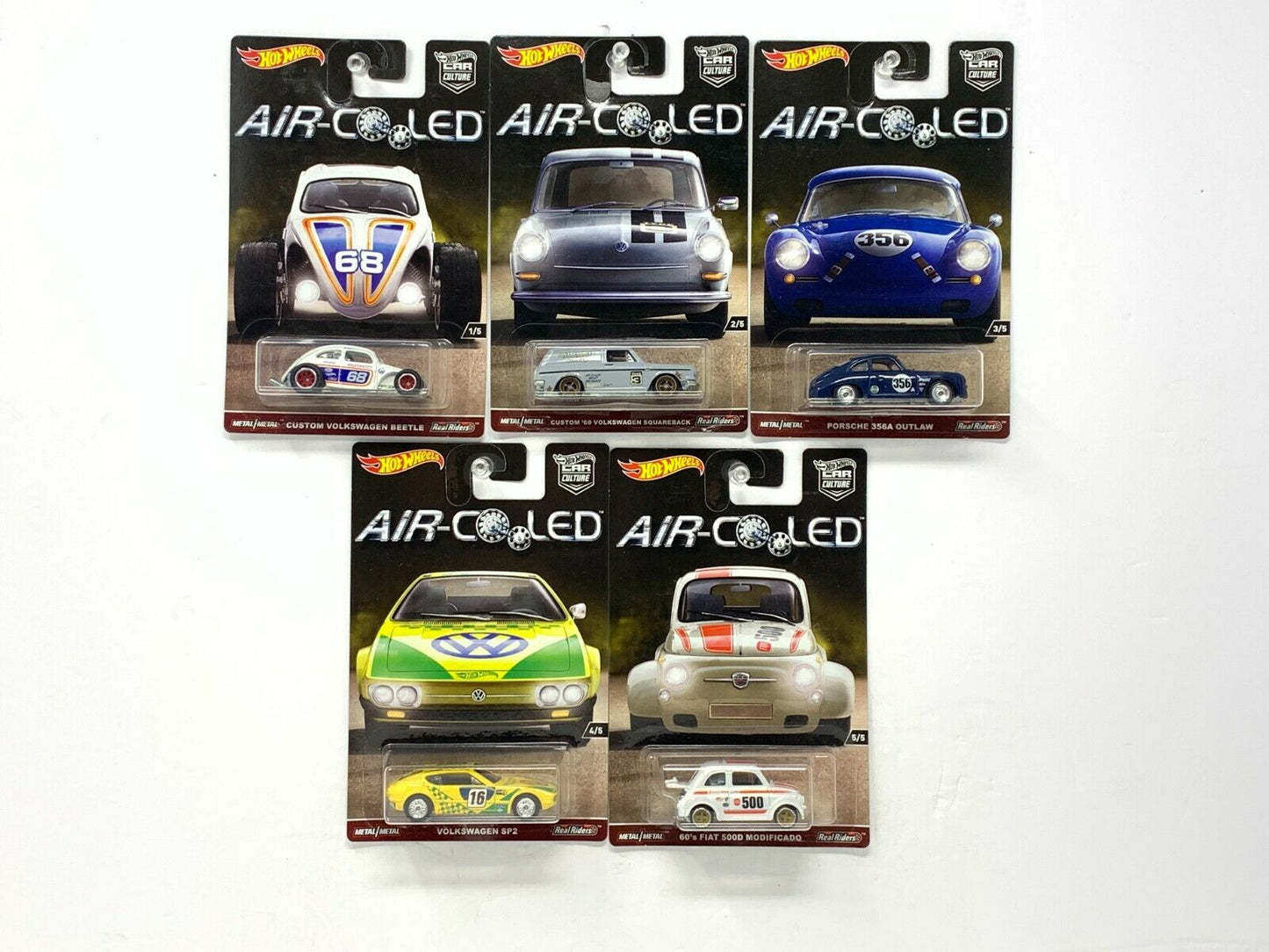 Hot Wheels AIR-COOLED 2017 European Car 1:64 Diecast Complete Set of 5