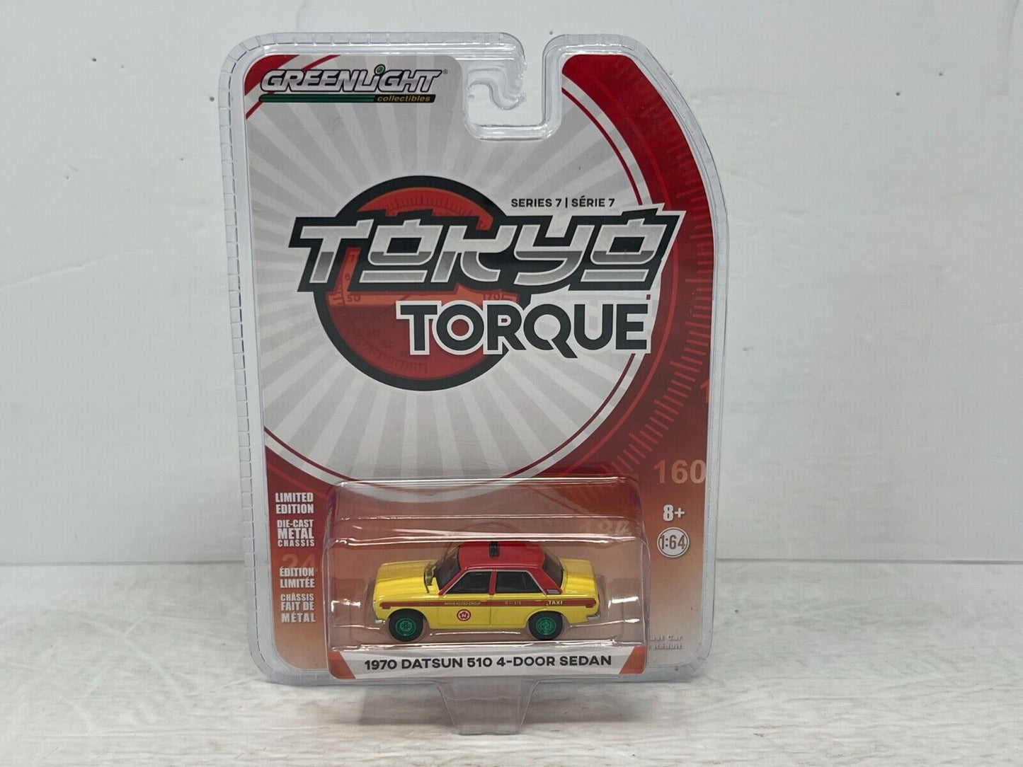Greenlight Tokyo Torque 1970 Datsun 510 4-Door Sedan Green Machine 1:64 Diecast