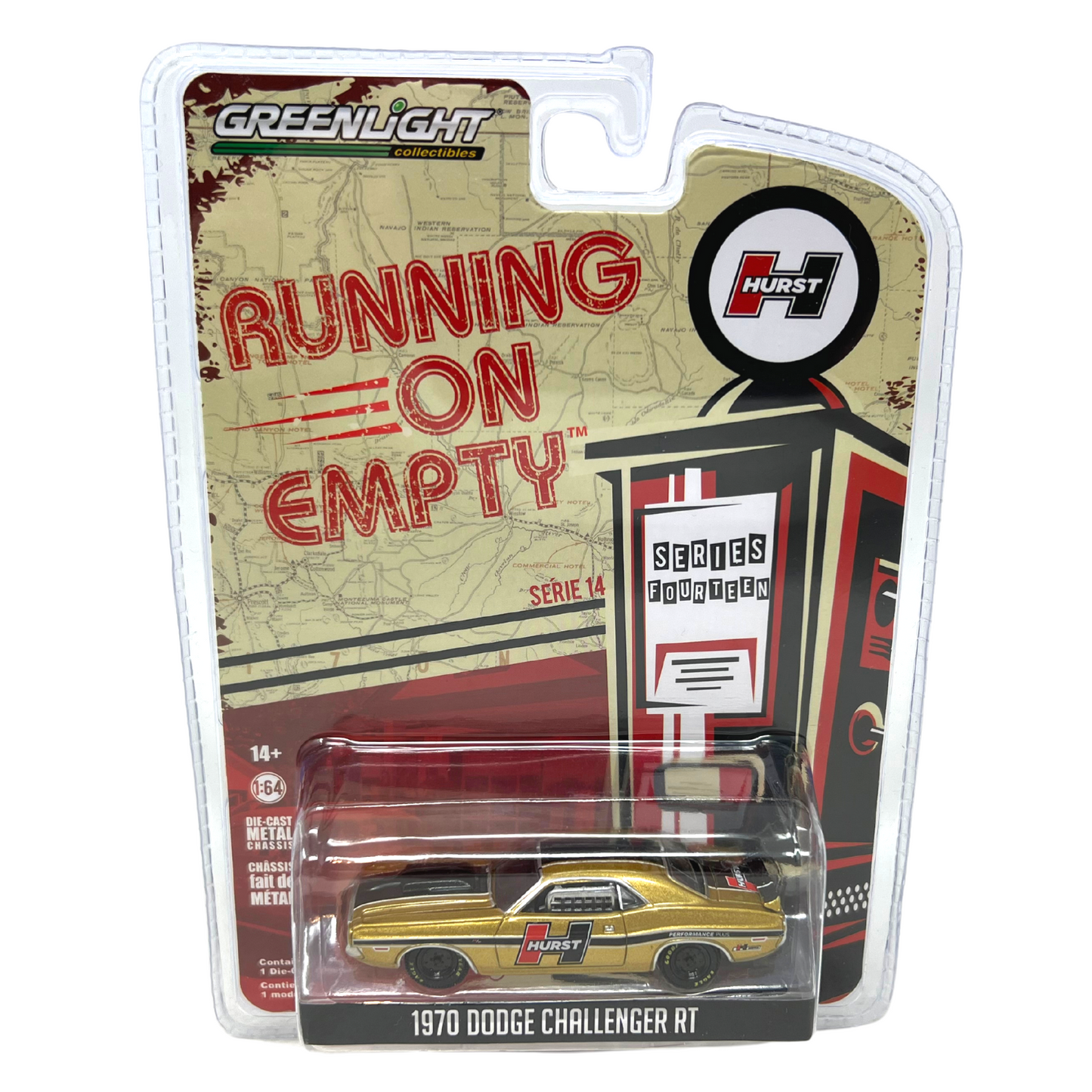 Greenlight Running on Empty Series 14 1970 Dodge Challenger RT 1:64 Diecast