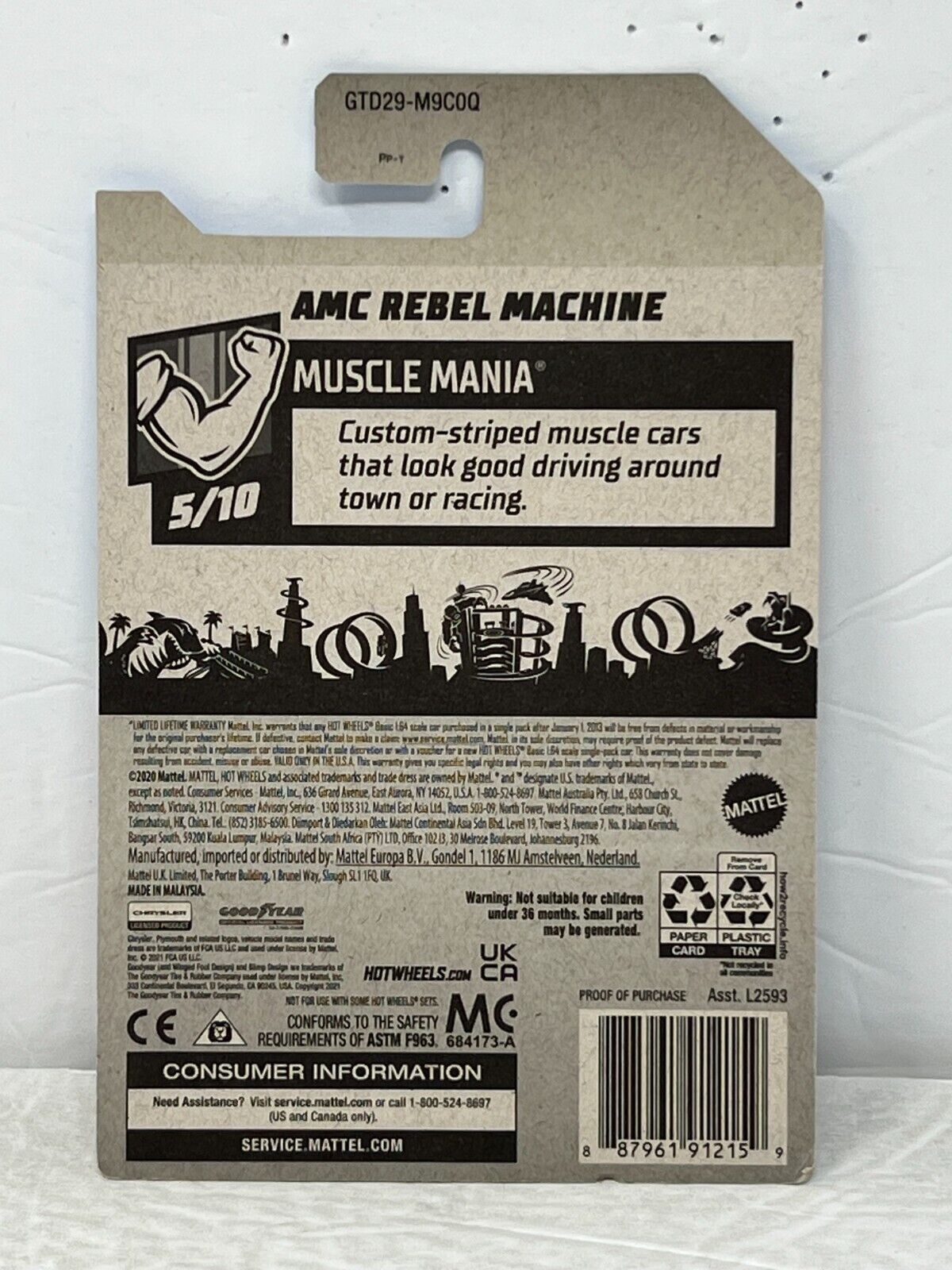 Hot Wheels Zamac Muscle Mania AMC Rebel Machine European Car 1:64 Diecast