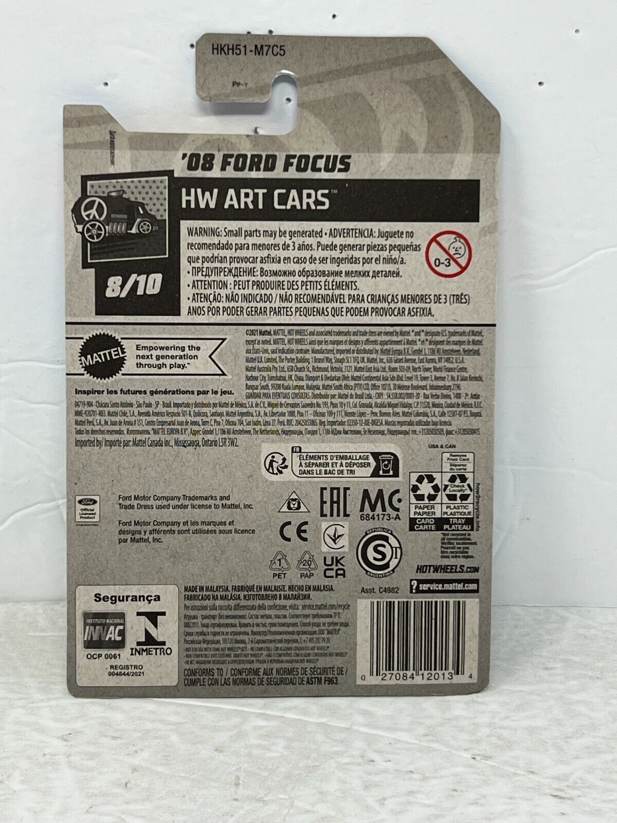 Hot Wheels HW Art Cars '08 Ford Focus Rally Car 1:64 Diecast