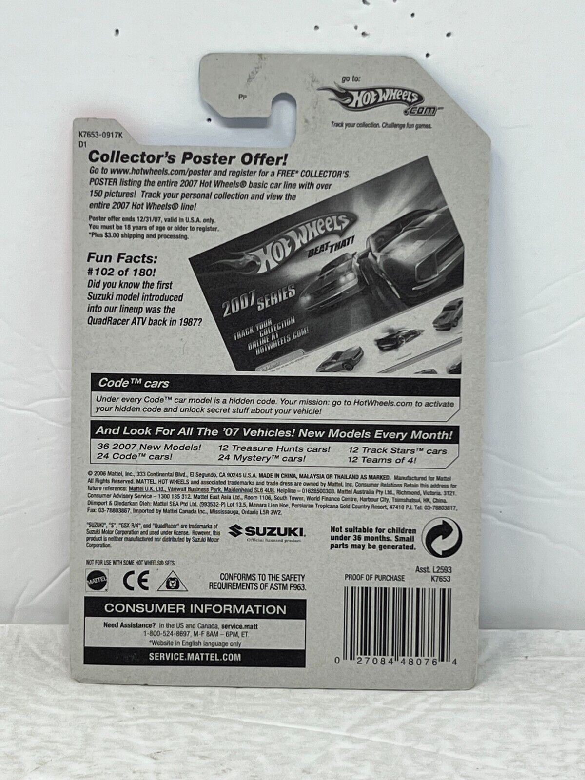 Hot Wheels Code Car Suzuki GSX-R4 JDM 1:64 Diecast