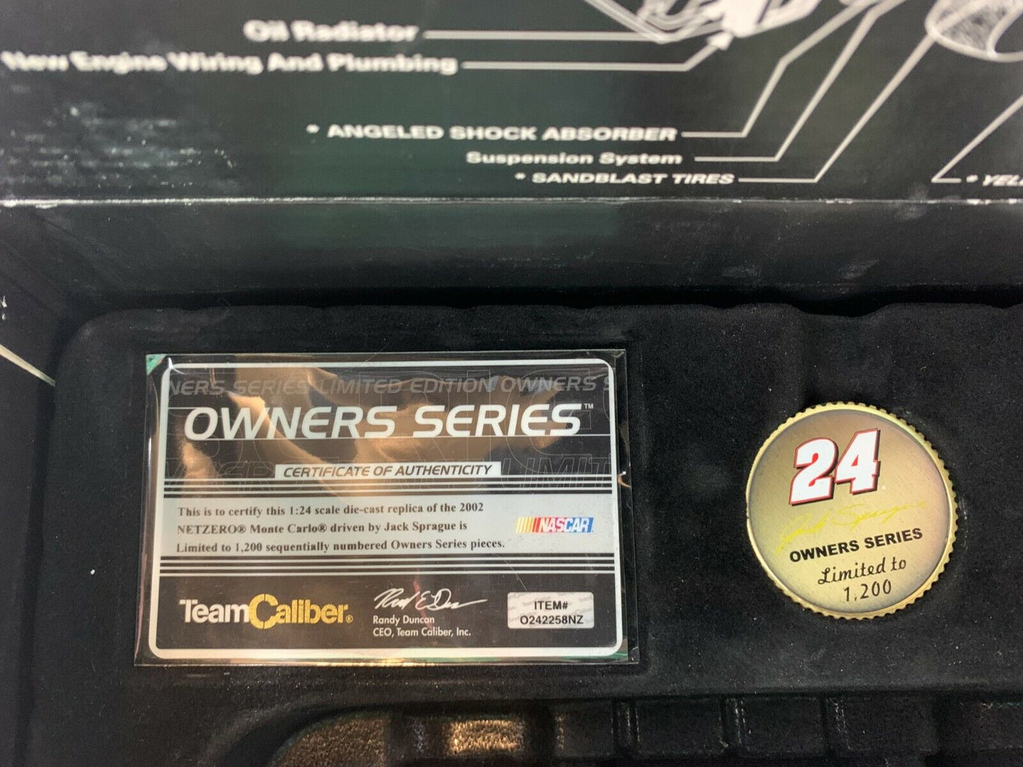Team Caliber Owners Series Nascar #24 Jack Sprague Netzero Chevy 1:24 Diecast
