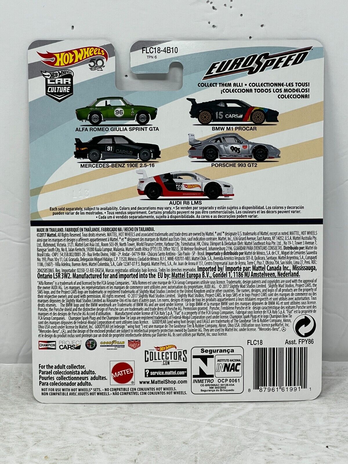 Hot Wheels Euro Speed Project Cars Mercedes-Benz 190E 2.5-16 Car Culture Real Riders 1:64 Diecast