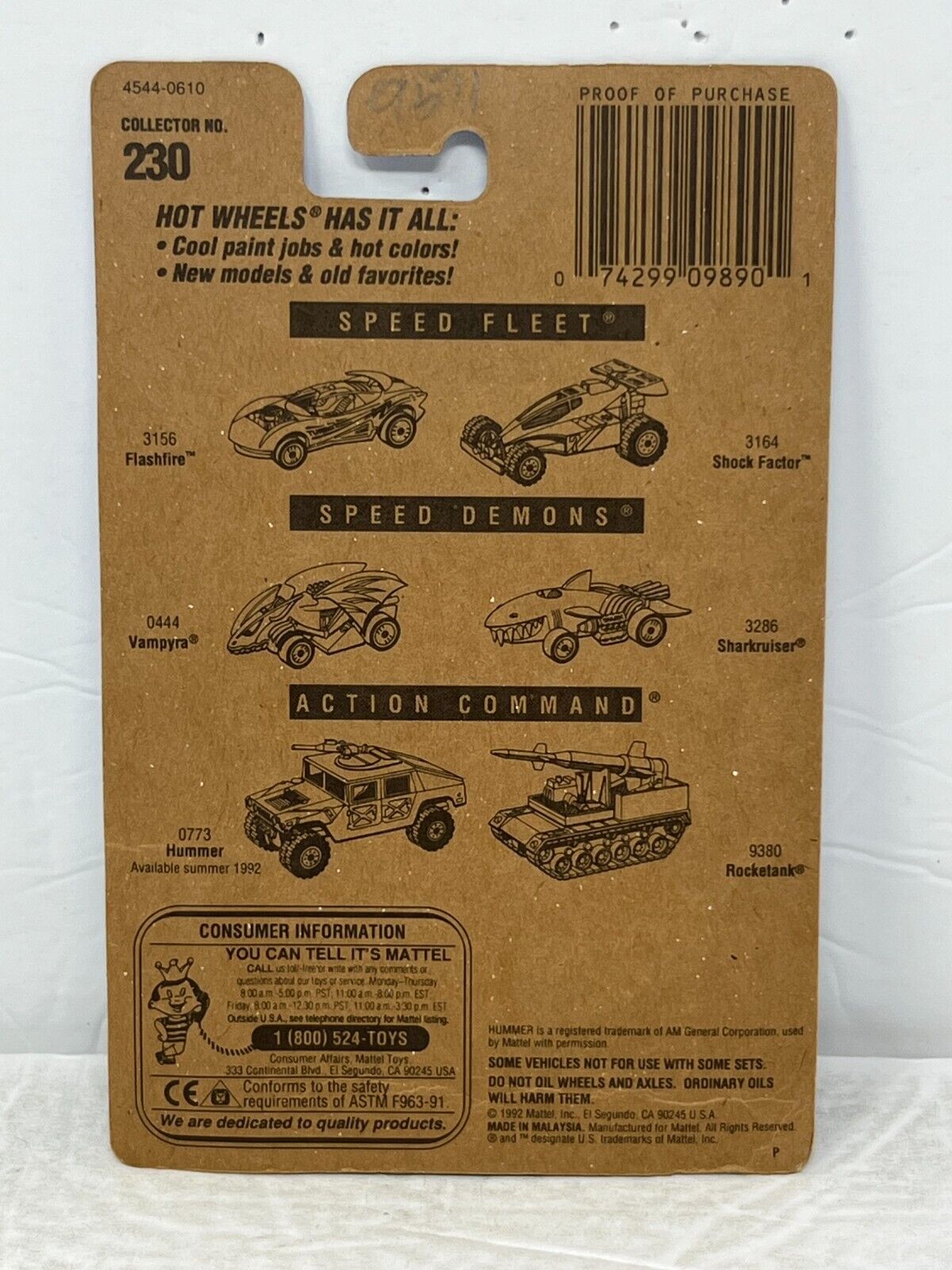Hot Wheels 1992 XT-3 #230 1:64 Diecast