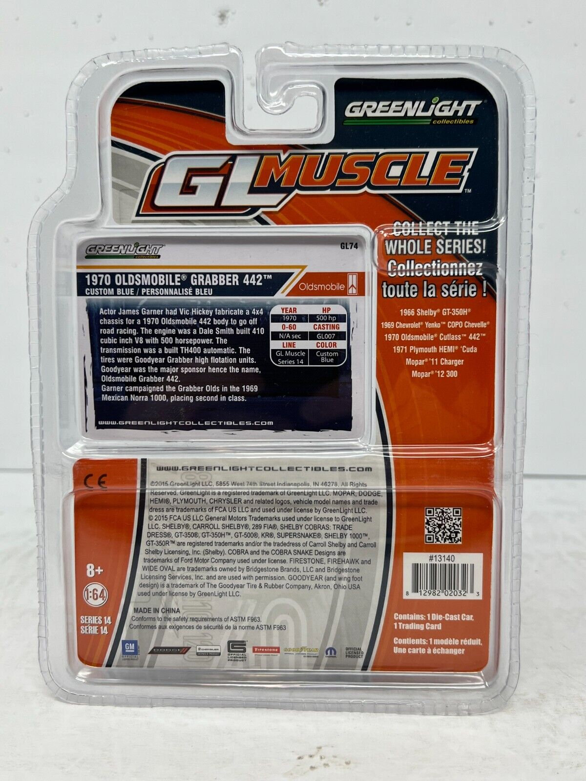 Greenlight GL Muscle 1970 Oldsmobile Cutlass 442 1:64 Diecast