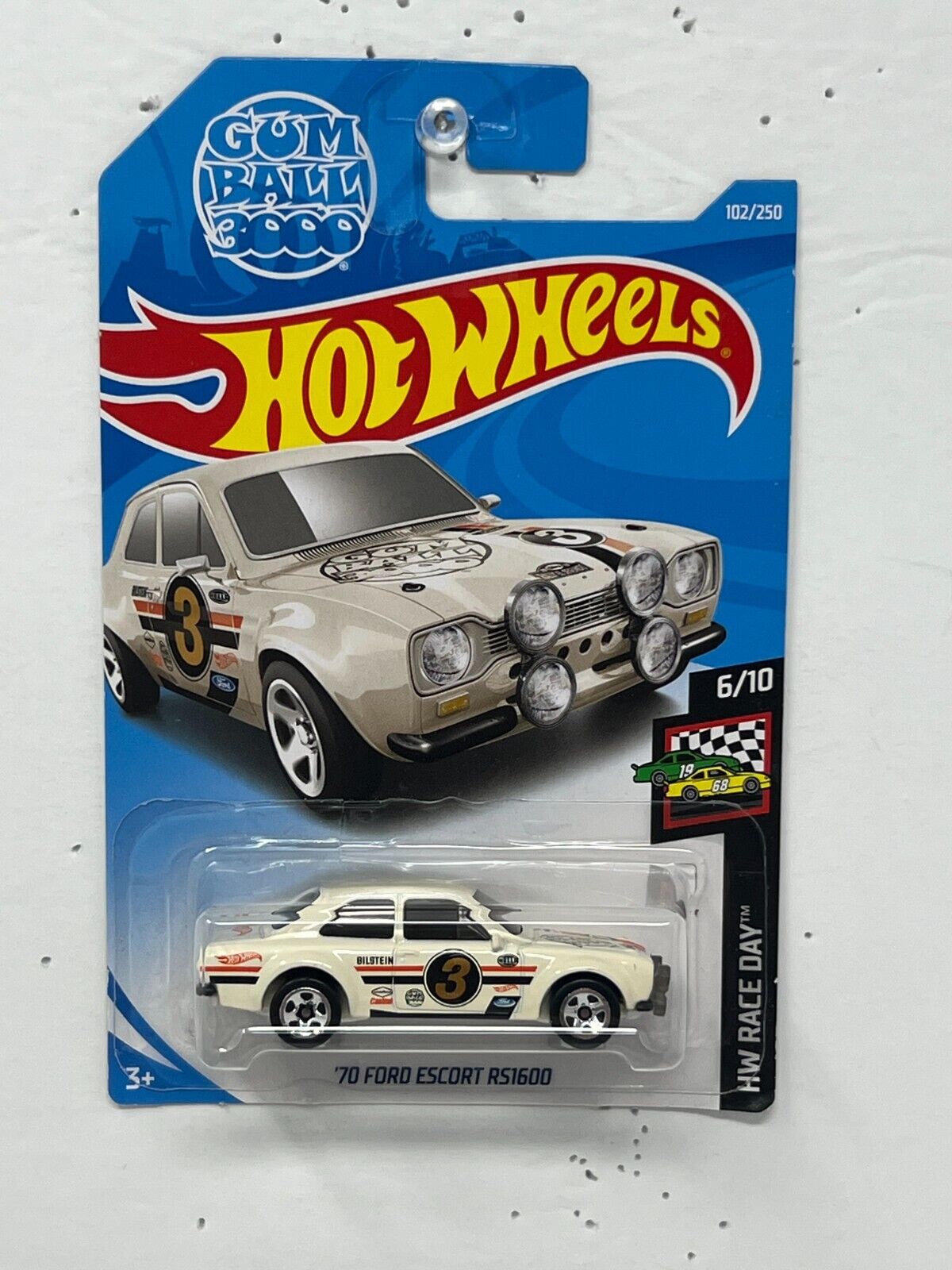 Hot Wheels HW Race Day '70 Ford Escort RS1600 Rally Car 1:64 Diecast White