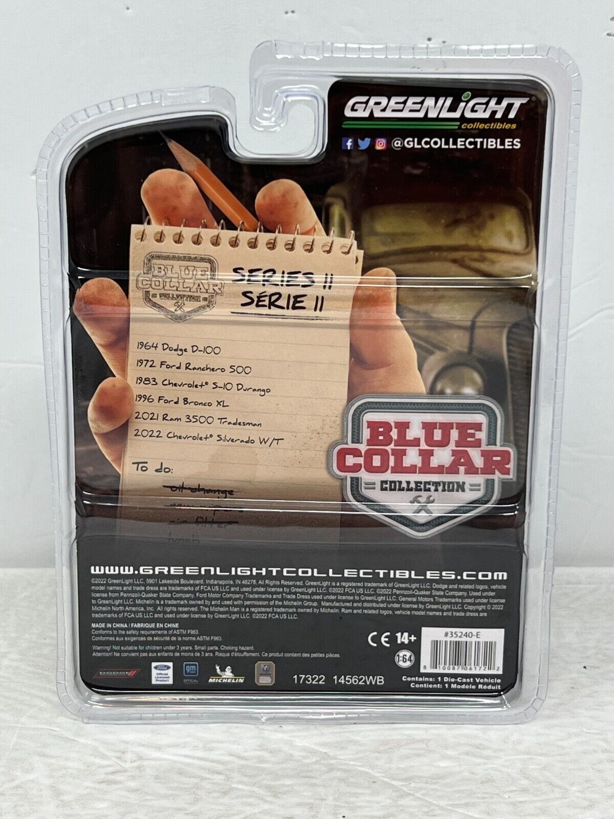 Greenlight Blue Collar 2021 Ram 3500 Tradesman GREEN MACHINE 1:64 Diecast