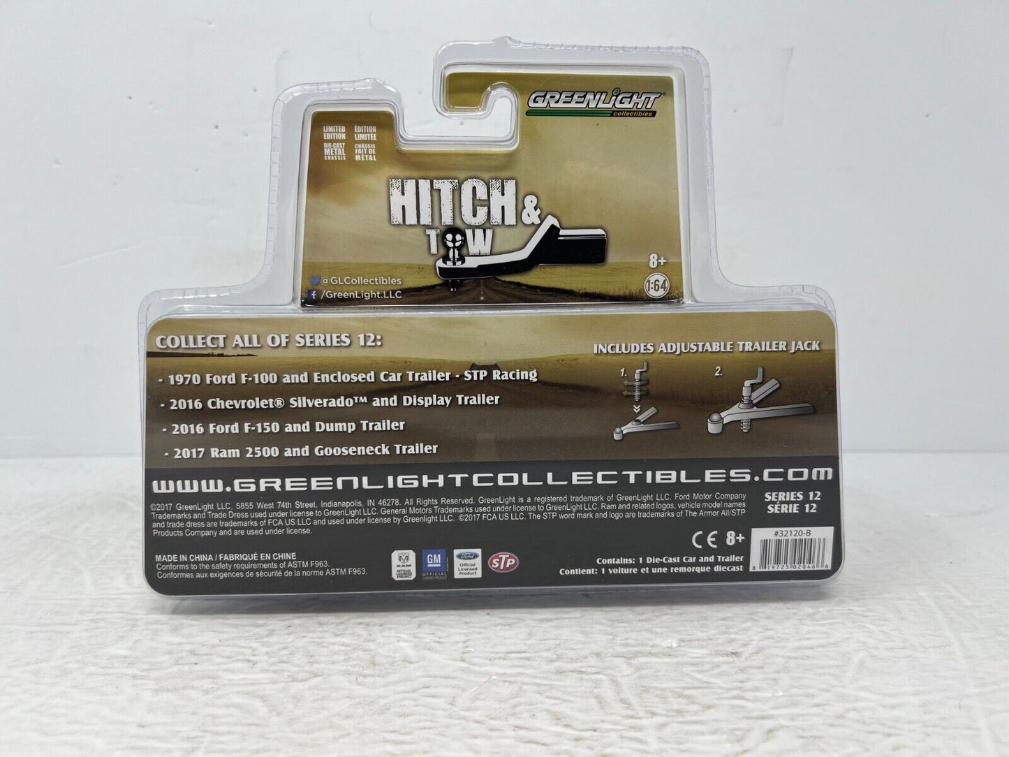 Greenlight Hitch & Tow 2016 Chevy Silverado & Trailer Green Machine 1:64 Diecast