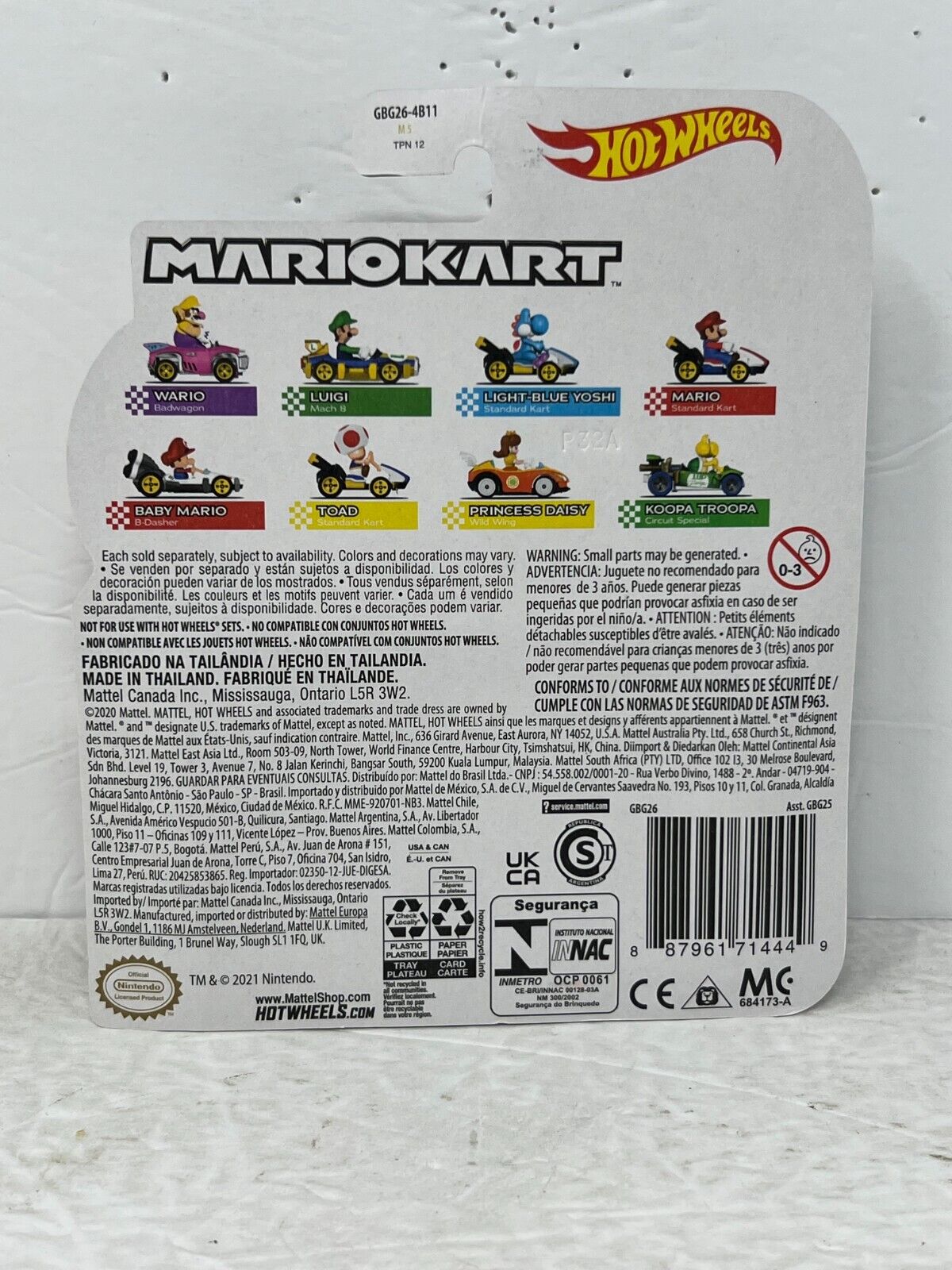 Hot Wheels Mario Kart Mario Standard Kart 1:64 Diecast