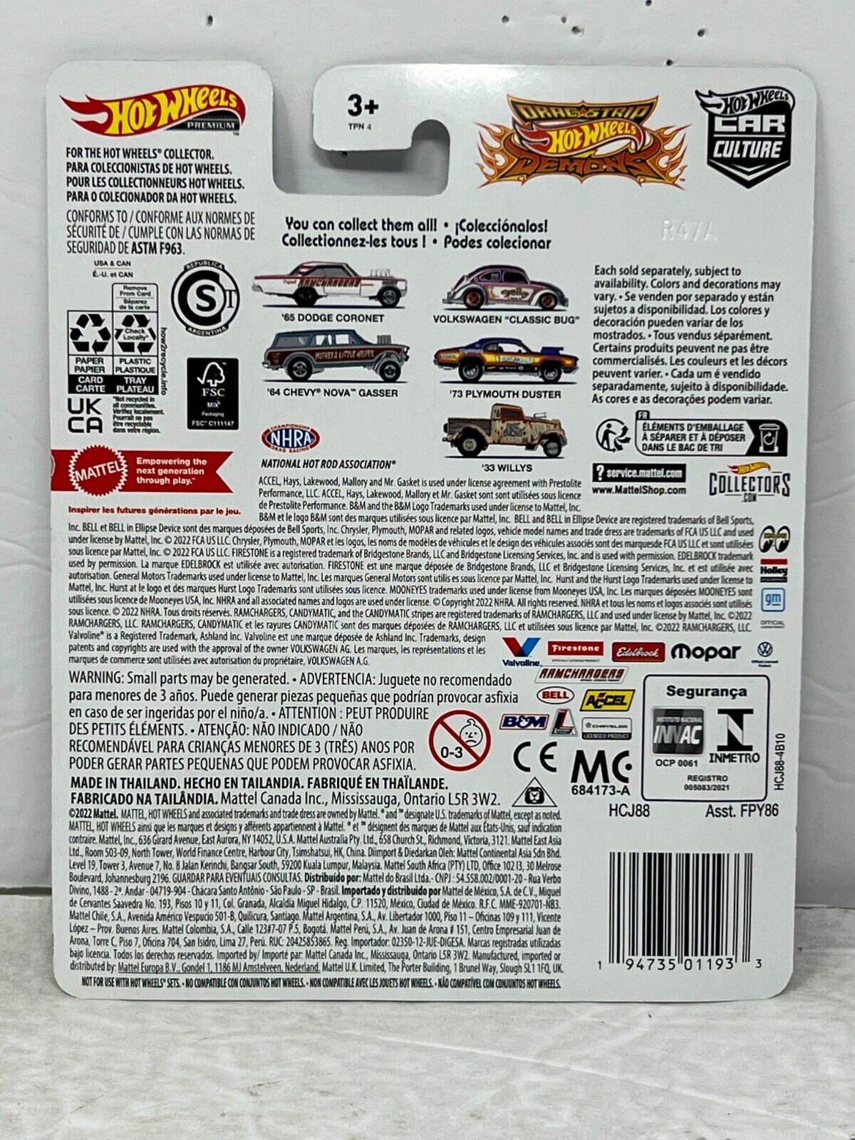 Hot Wheels Premium Drag Strip Demons '33 Willys 1:64 Diecast