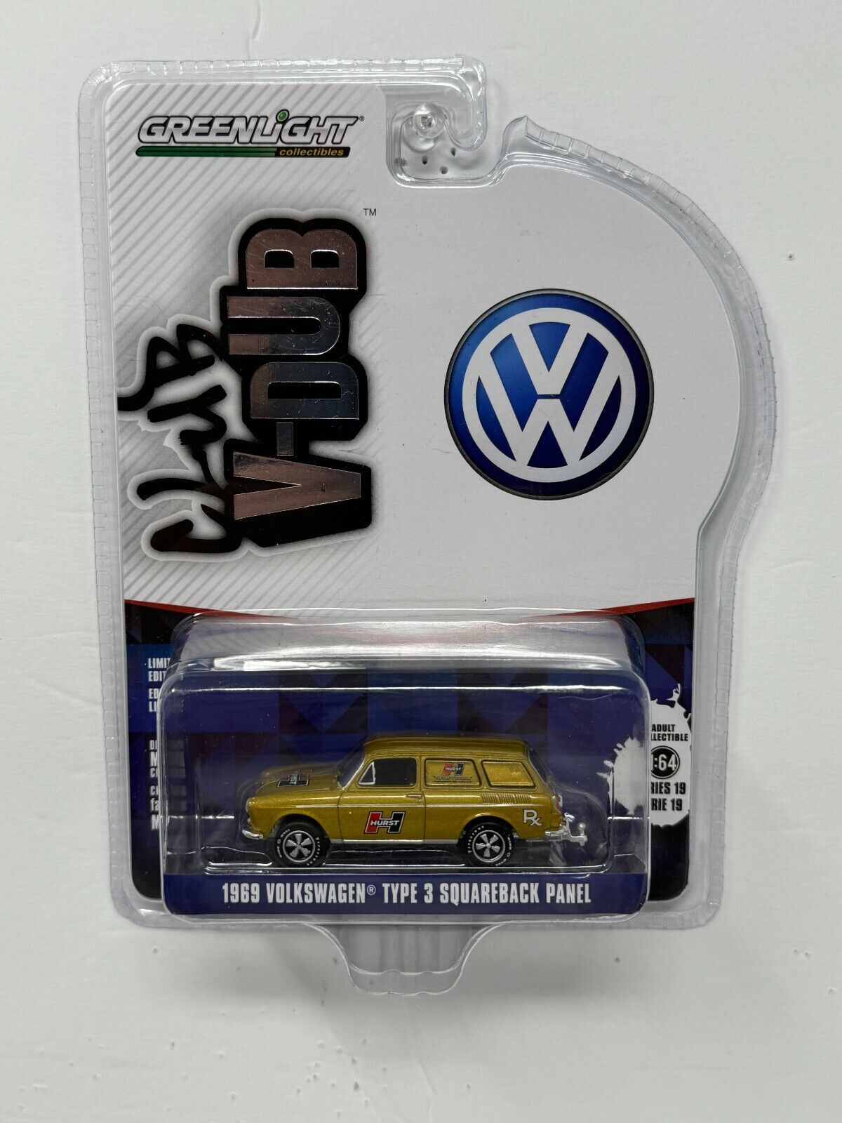 Greenlight Club V-Dub 1969 Volkswagen Type 3 Squareback Panel 1:64 Diecast