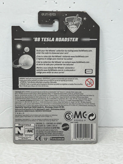 Hot Wheels Tesla 2008 Tesla Roadster European Car 1:64 Diecast V3