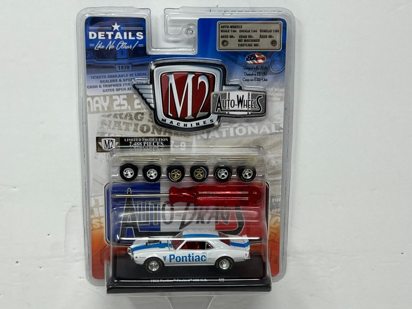 M2 Machines 1968 Pontiac Firebird 400 H.O. CHASE Auto-Wheels 1:64 Diecast